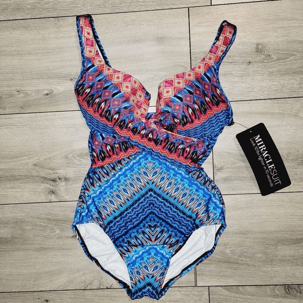 2023 Arrival Miraclesuit Casablanca Criss Cross Escape Sz 10 women&rsquo;s swimsuit
