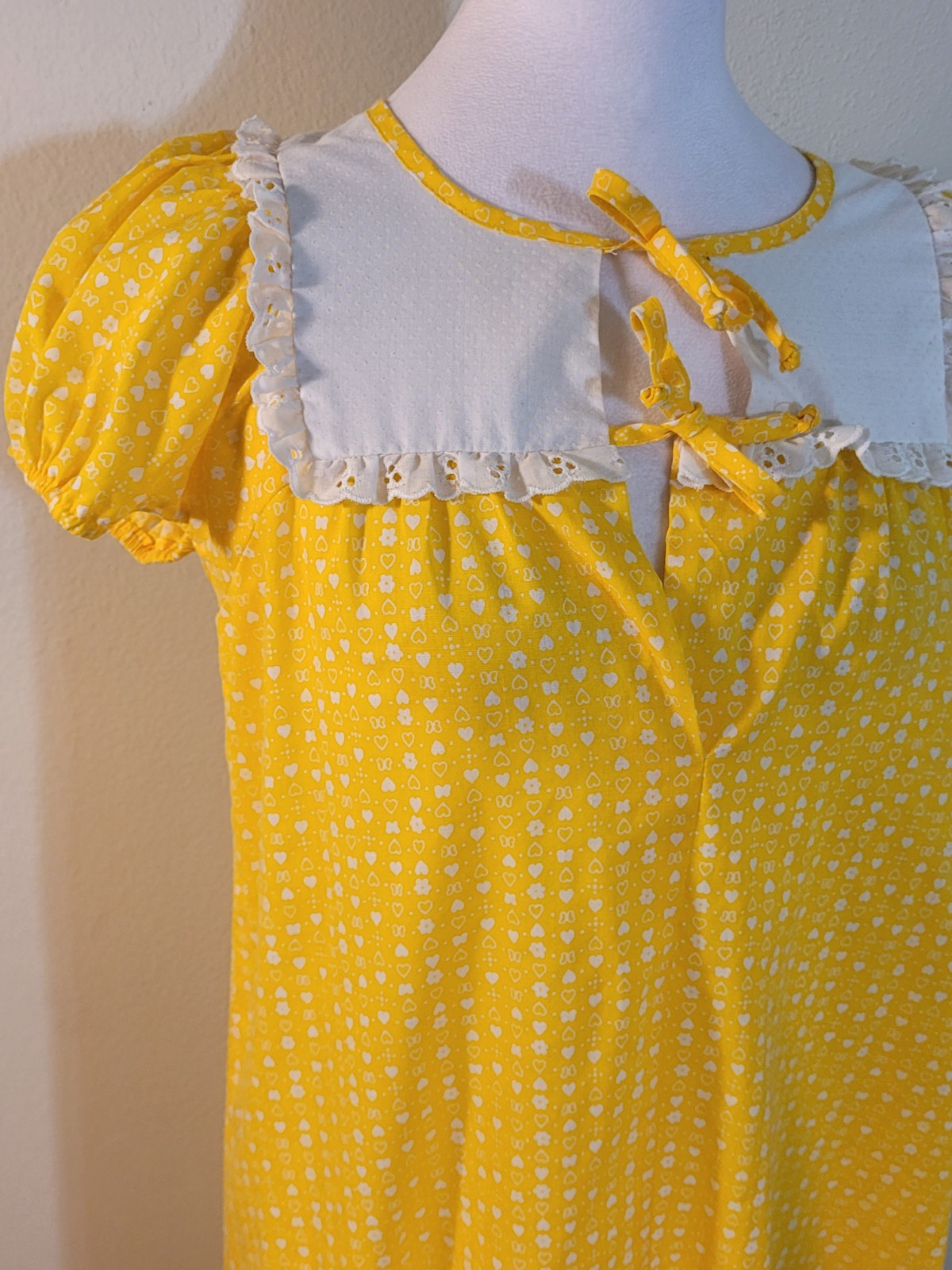 Vintage Liberty House Of Hawaii Yellow Floral Muumuu Dress Maxi 5 Small 60&rsquo;s