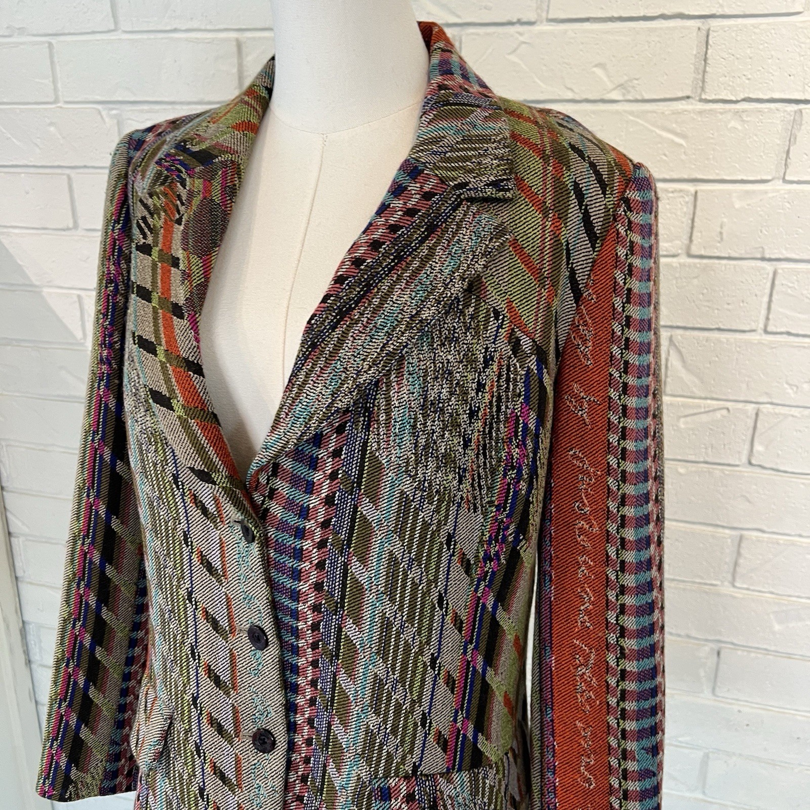 Vintage 90s y2k Christian Lacroix Bazar Funky Wool Blazer Jacket France 42