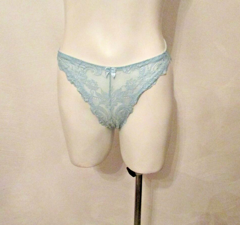 2pc Kellwood Shimmer Nylon Chantilly Lace Demi Bra 32B Bikini Pantie S USA made