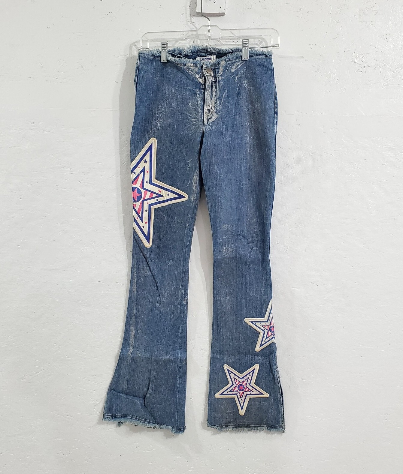 Vintage 90s JNCO Star Flare Boot Cut Jeans Women&rsquo;s Size 7 Rare Punk Emo Denim