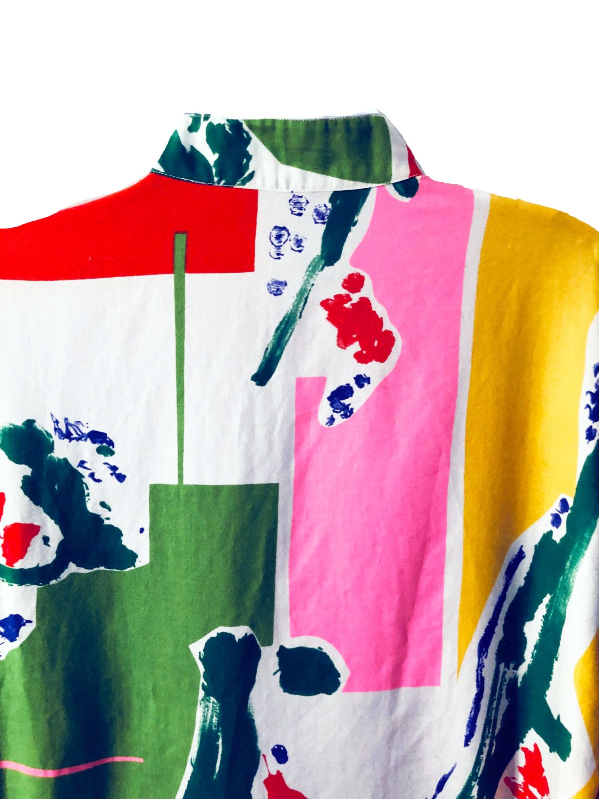 Catherine Ogust For Penthouse Gallery Wild Colorful Vintage 70s Cotton Dress MED