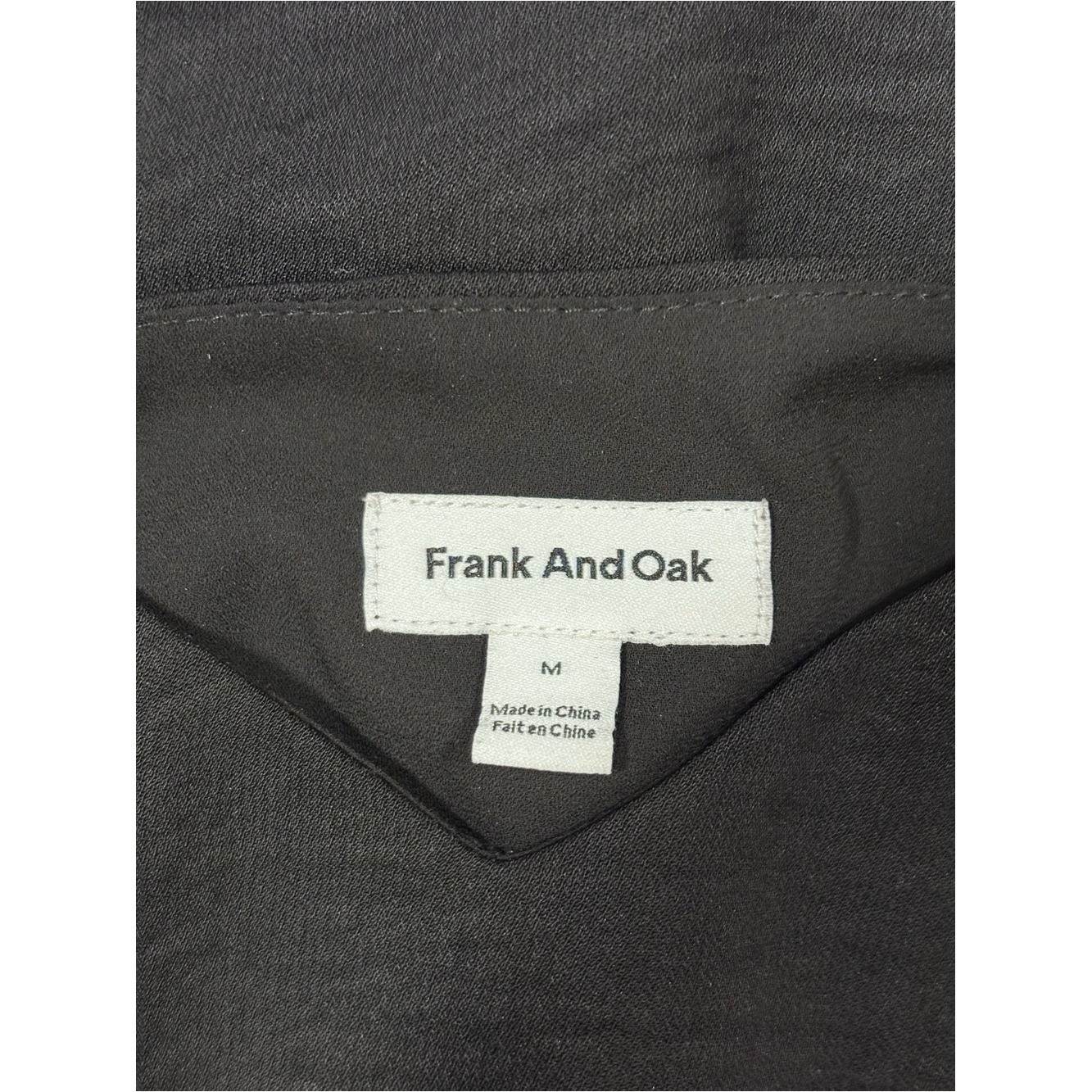 Frank And Oak Black V-Neck Cami Tank Top Size Medium