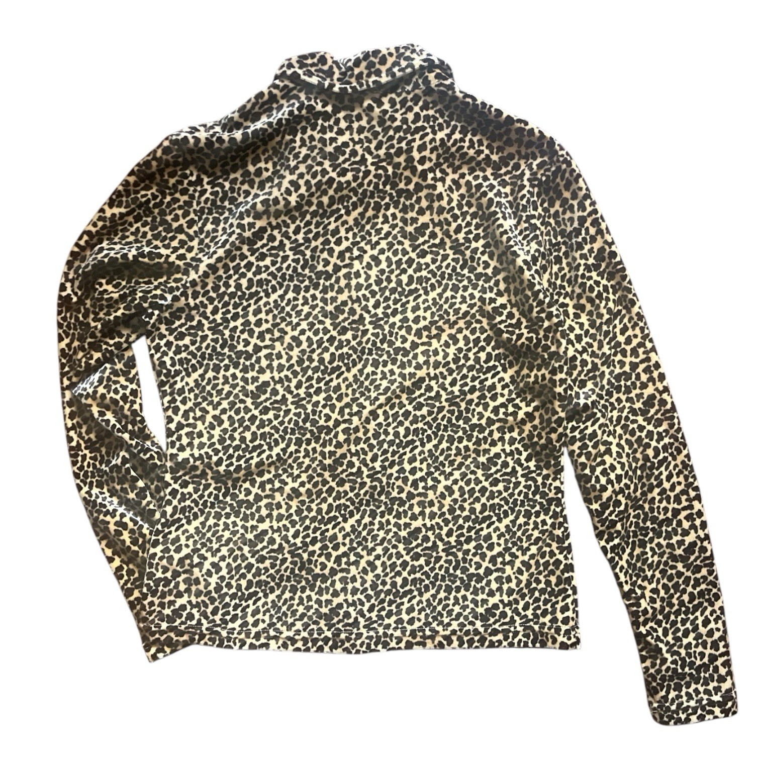 Vintage 1990s Selections Leopard Velour Button Up Shirt