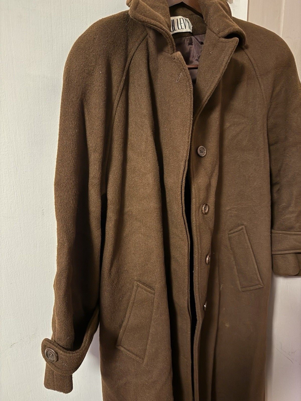 Vintage Paul Levy Women&rsquo;s Dark Brown 100% Pure Wool Long Coat – see description