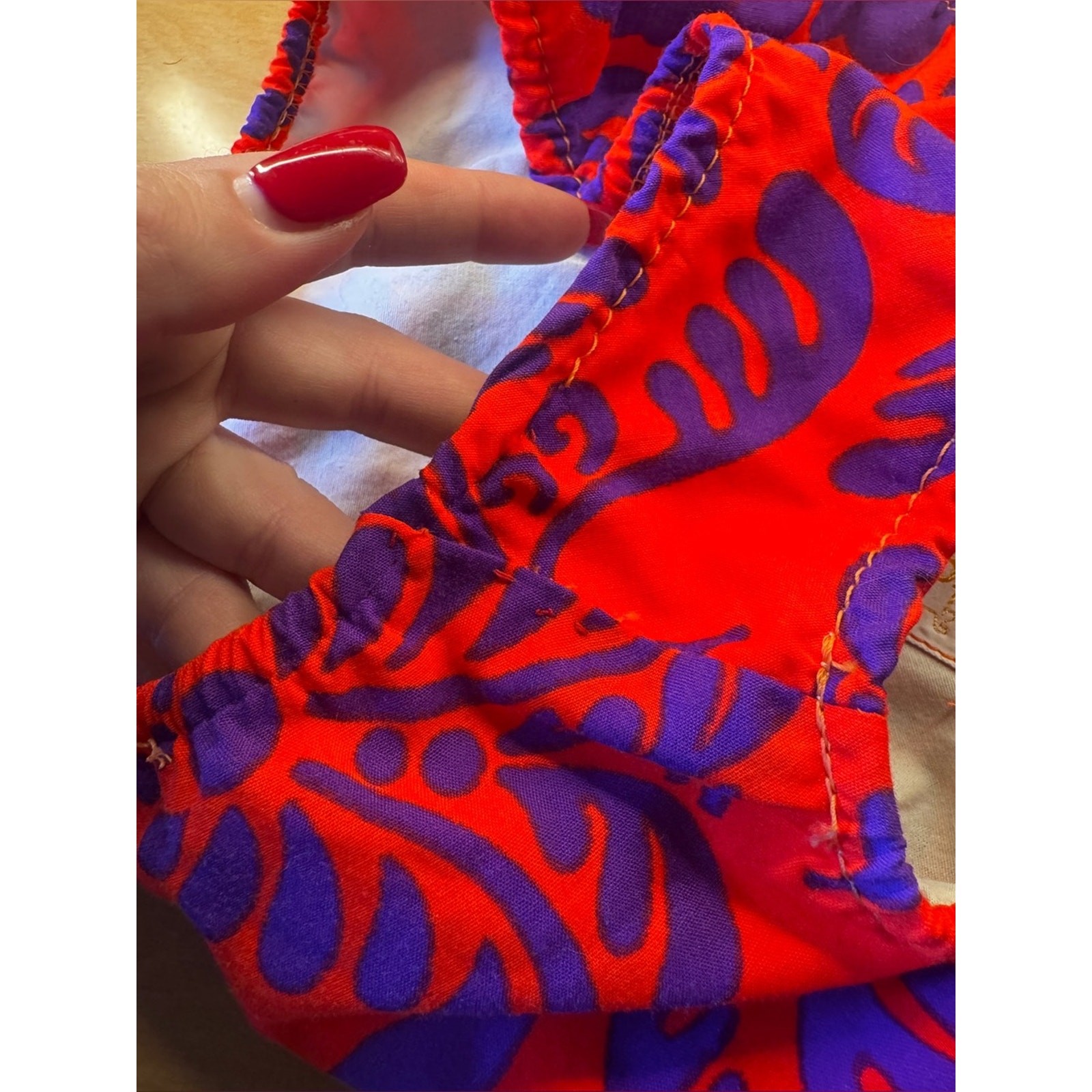60s Vintage Bright Psychedelic Print Bikini Set Sz SM