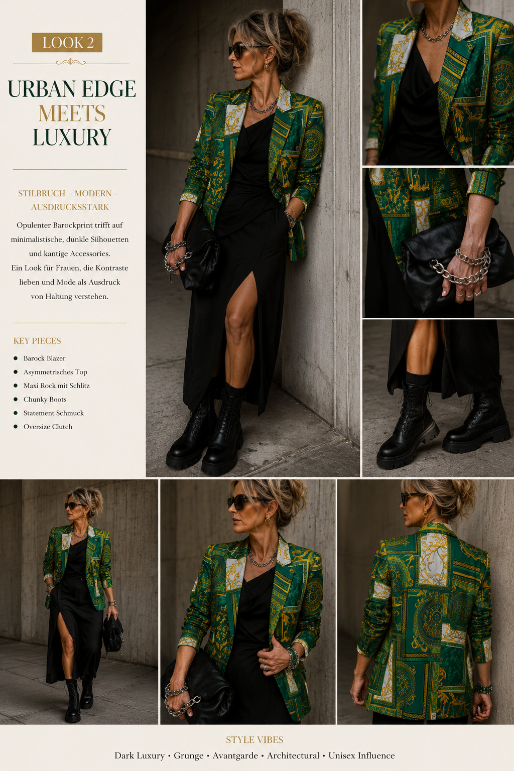 Luxury Blazer Cotton Silk Emerald Green Gold Baroque Size 44 46✨