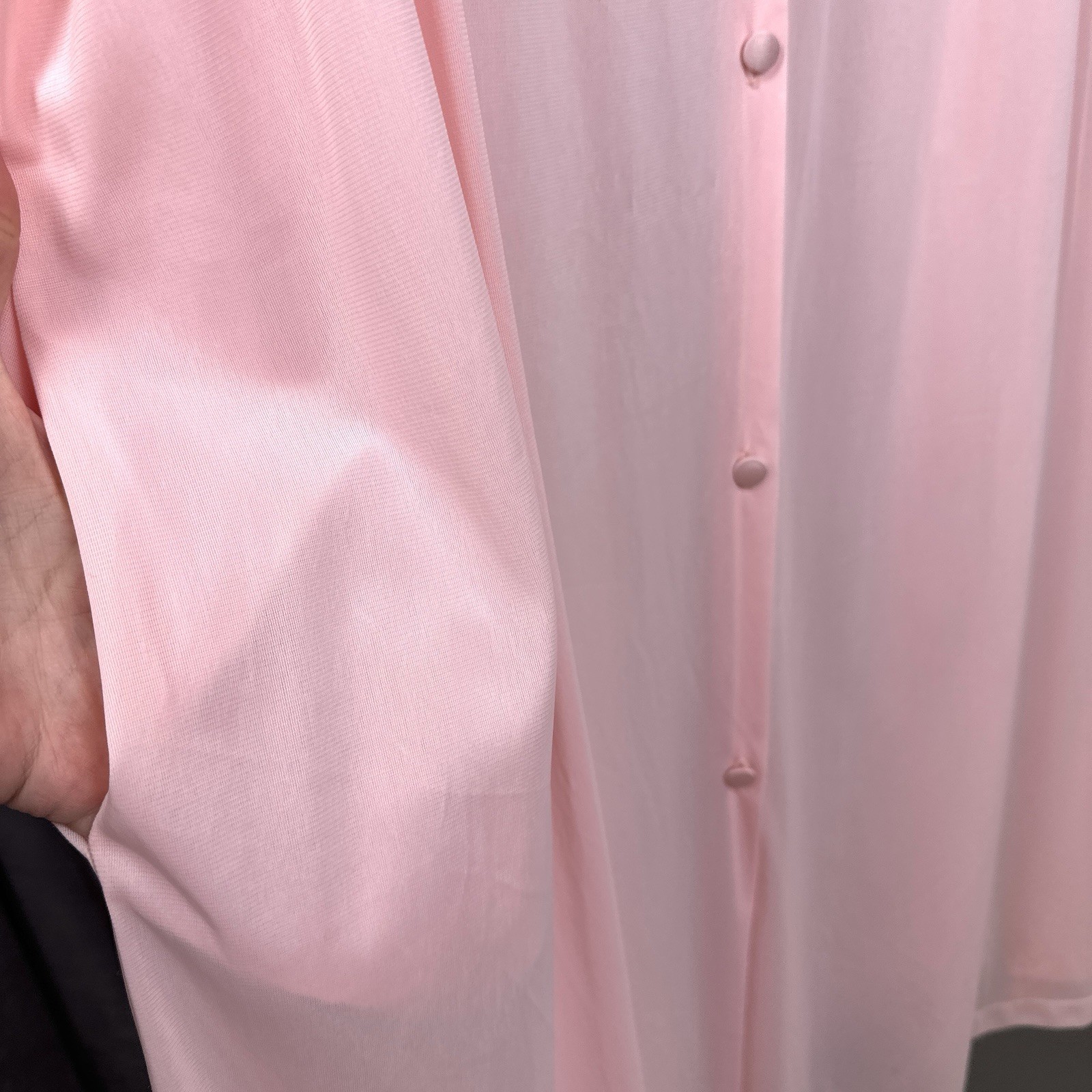 Vintage Vanity Fair Button Up Robe Housecoat Size 3X XXXL 31-807 Baby Pink Nylon