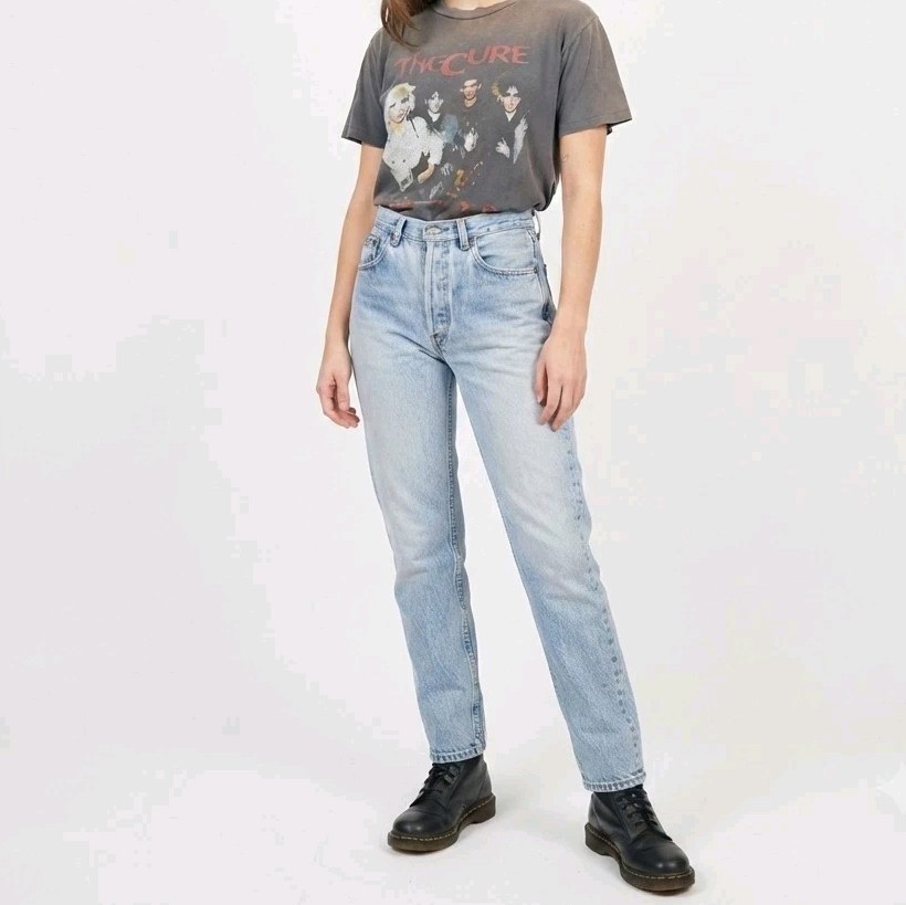 Levi Strauss Faded 80s Jeans Ladies 10 Denim 341 Worn Button Fly Grunge Punk Vtg