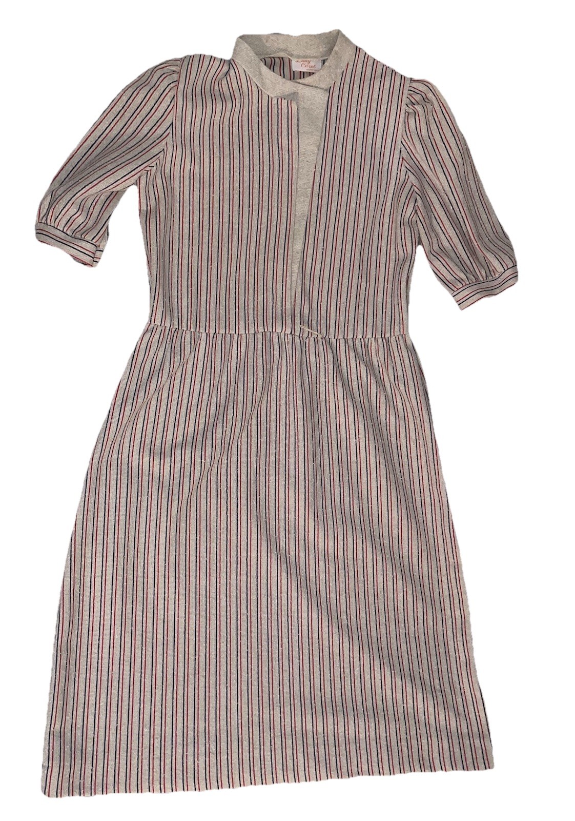 Vtg « Lady Carol of New York » Multicolored Striped Dress No Tags See Measure