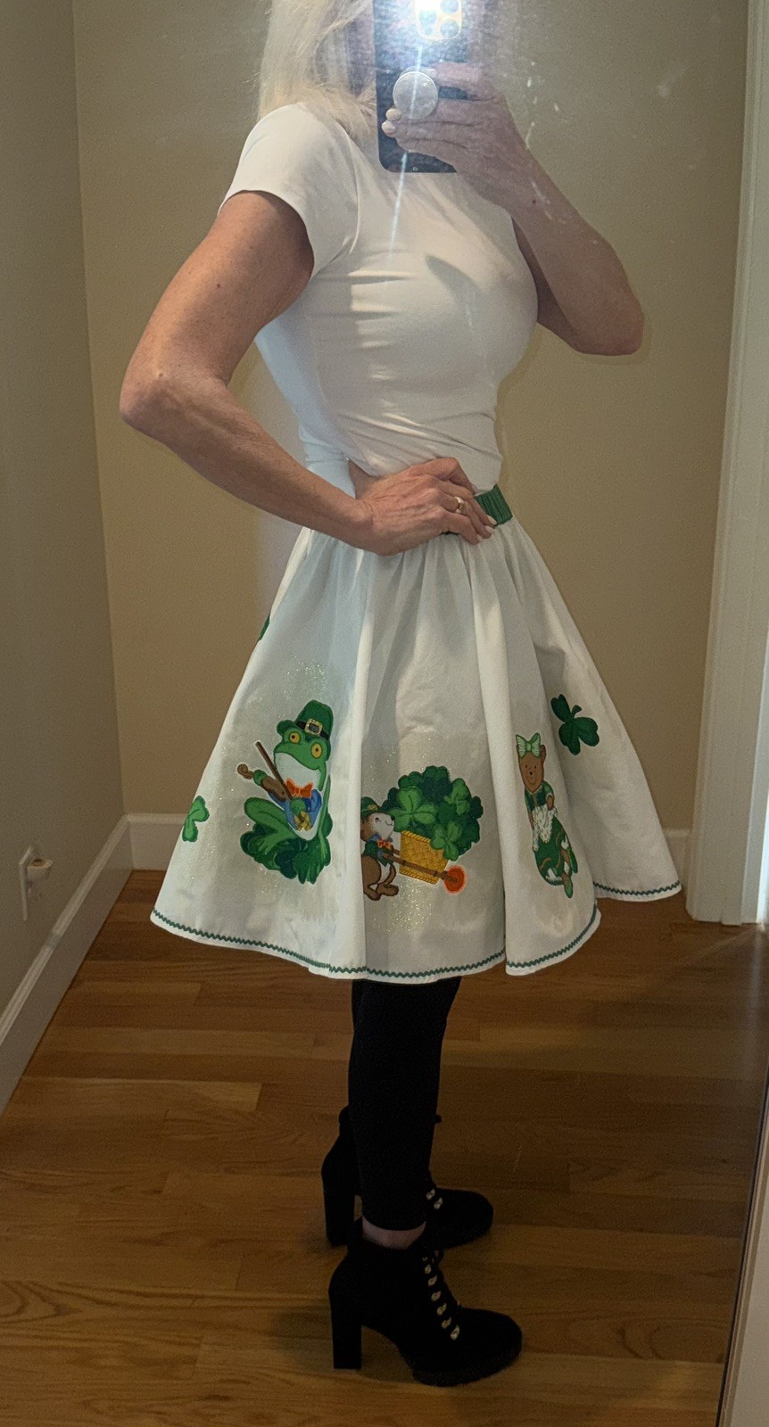 Vintage Handmade St. Patrick’s Day Skirt Outfit w/ Petticoat – Stretch Waist