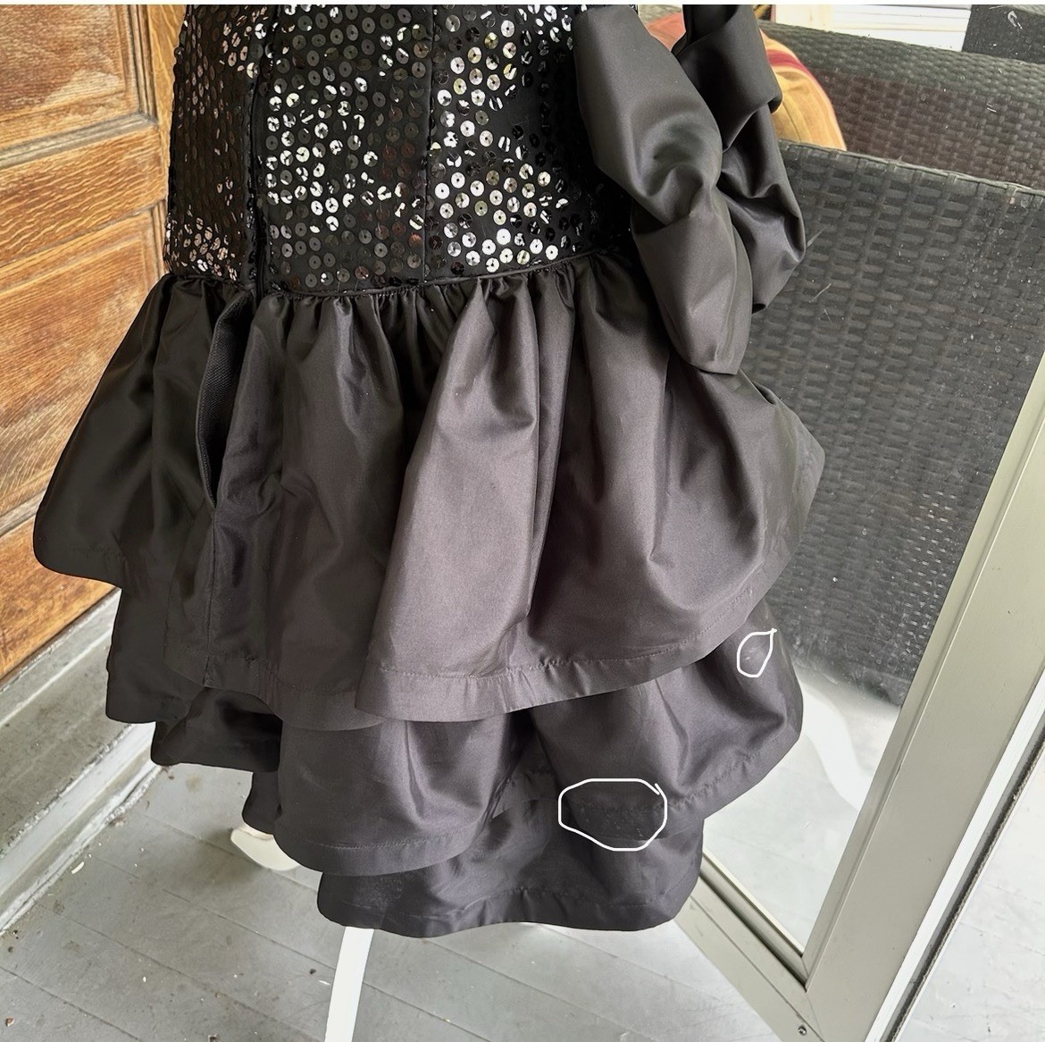 Vintage 80s Black Taffeta Sequins Cocktail Prom Dress ILGWU Made In USA Sz Small