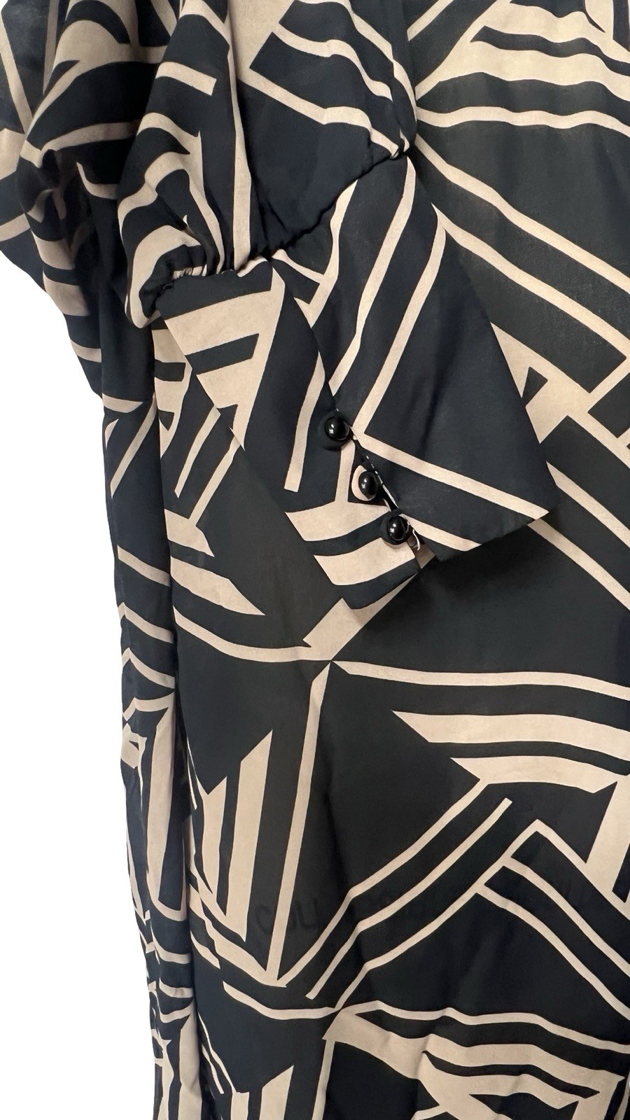 Vintage 1980s Retro Abstract Sheer Polyester Secretary Tent Dress SZ L / XL