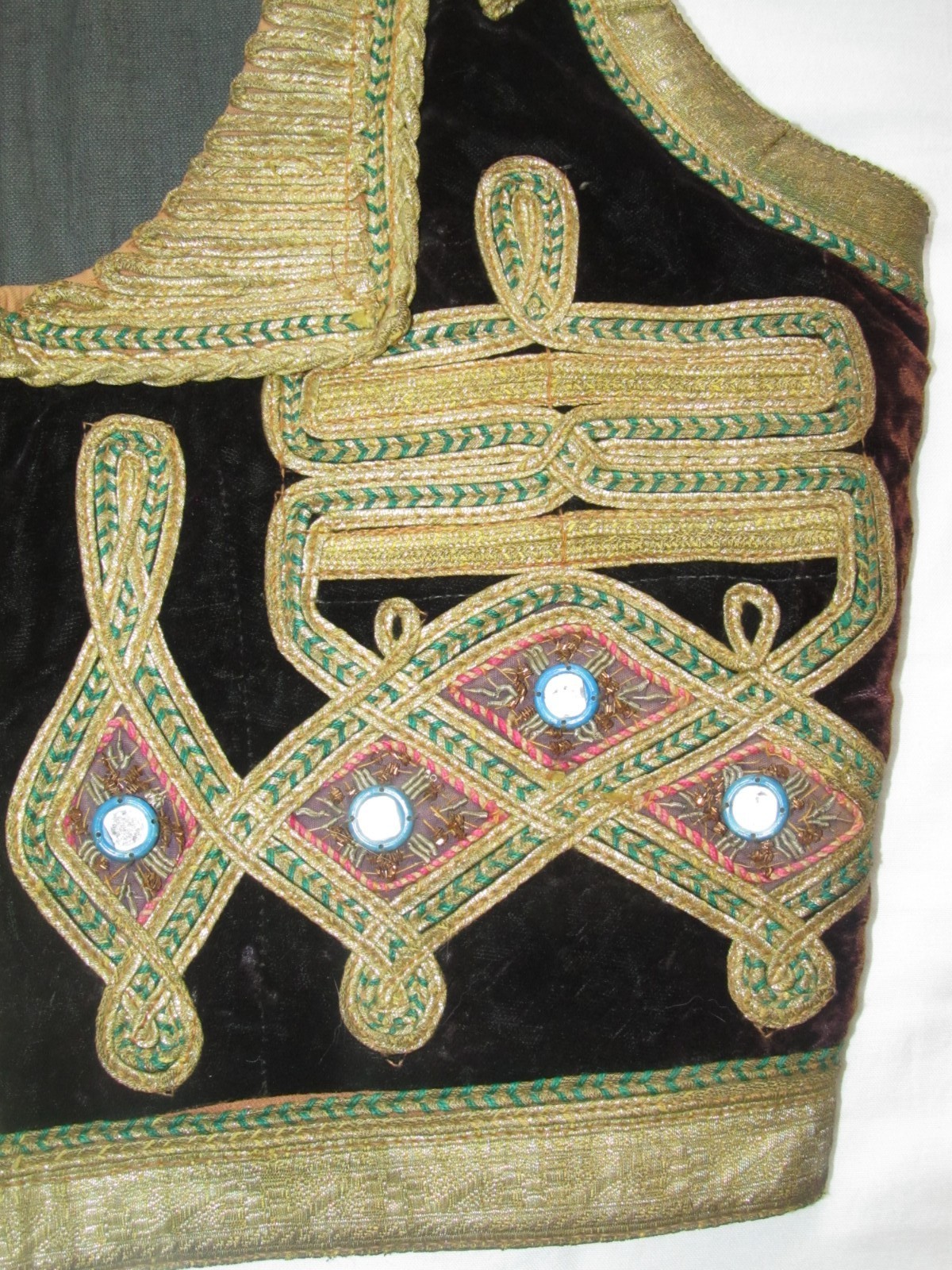 Vintage Turkish Vest Hendrix Morrison Style Made In Pakistan Velvet Gold Lloyds
