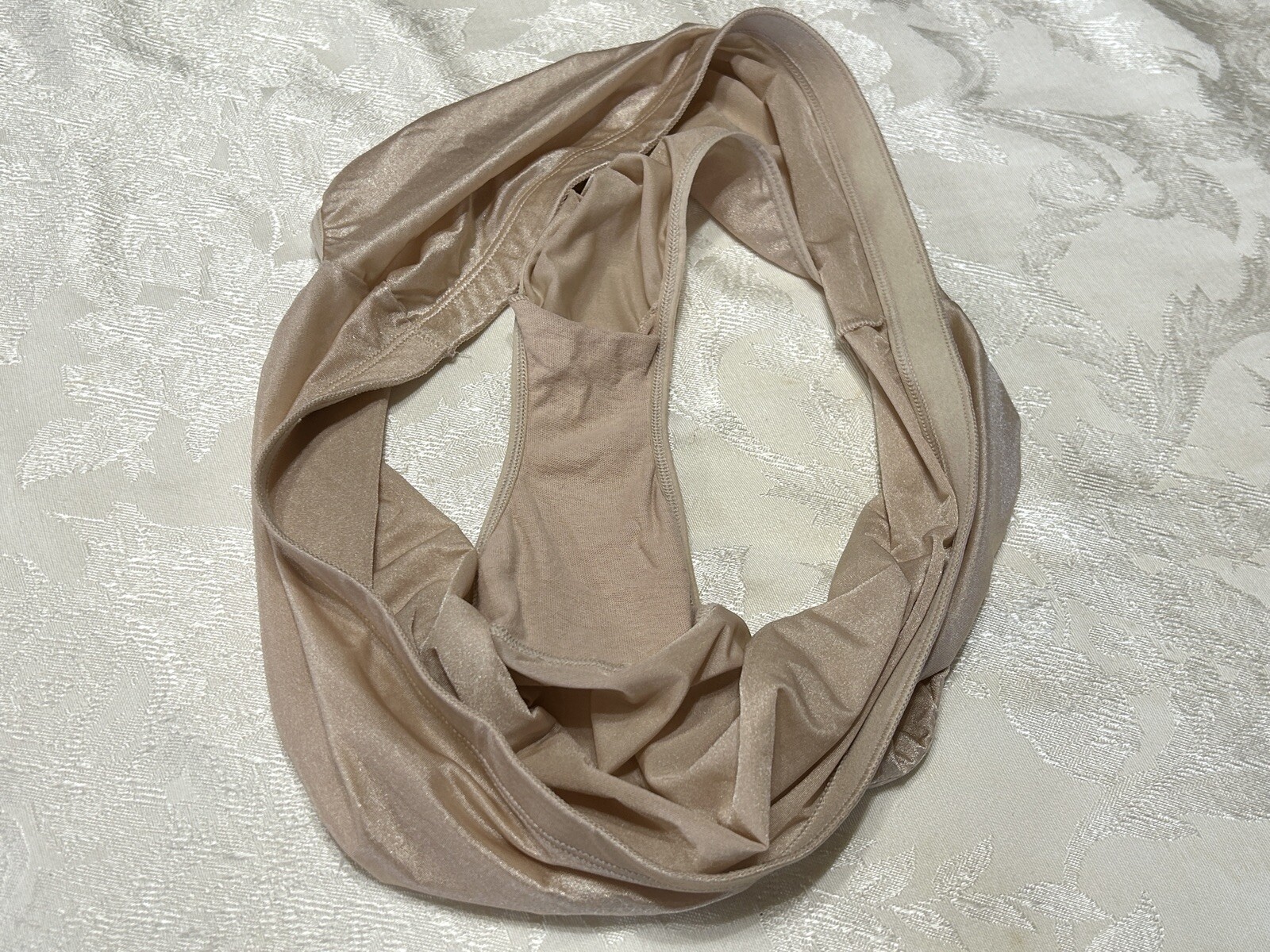 Vtg VANITY FAIR 13194 Comfort Essentials Satin Hi-Cut 9 Beige Brief Panties #160