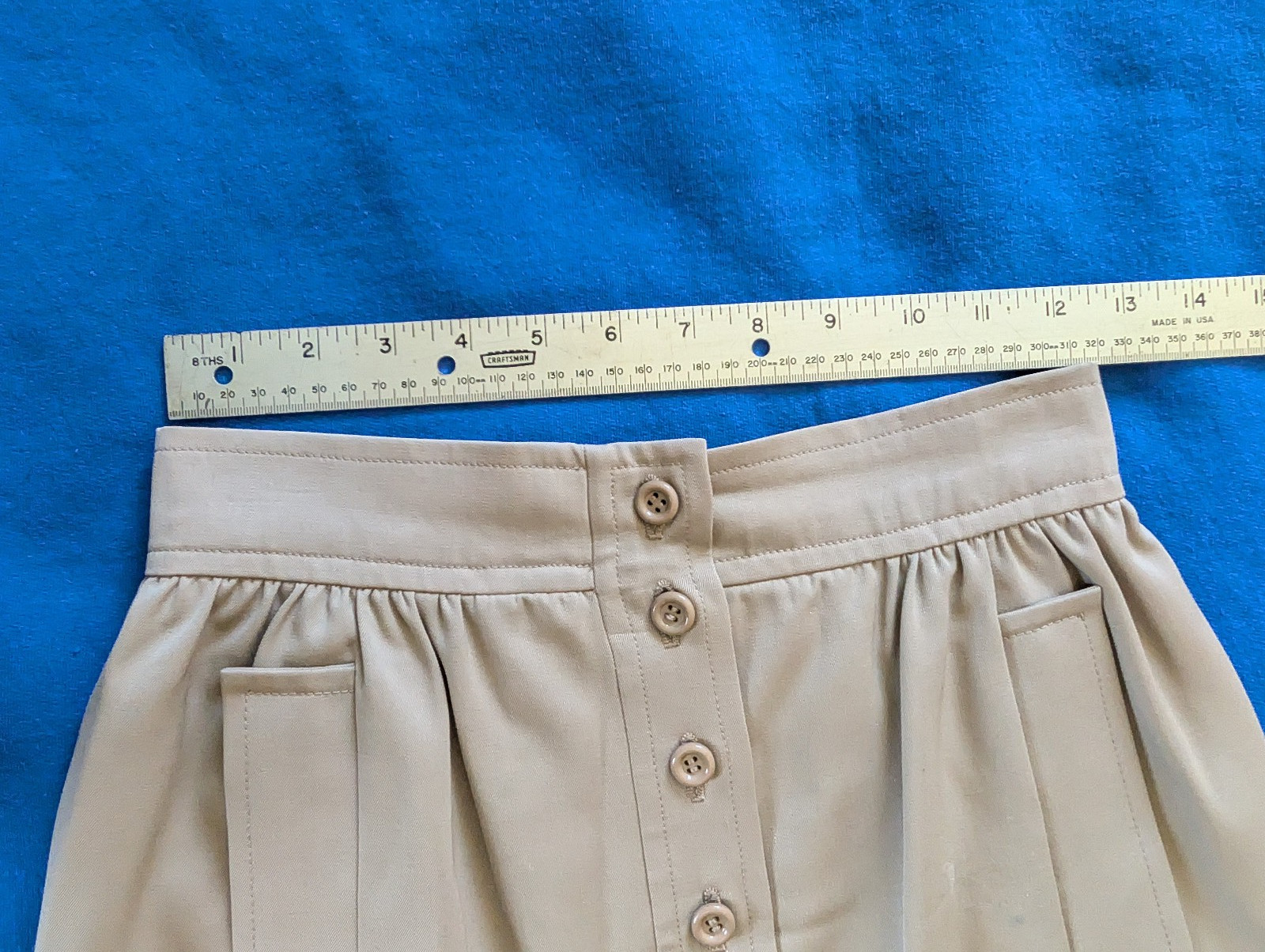 Vtg 1980s Emanuel Ungaro Parallèle Tan Skirt 24&Prime;