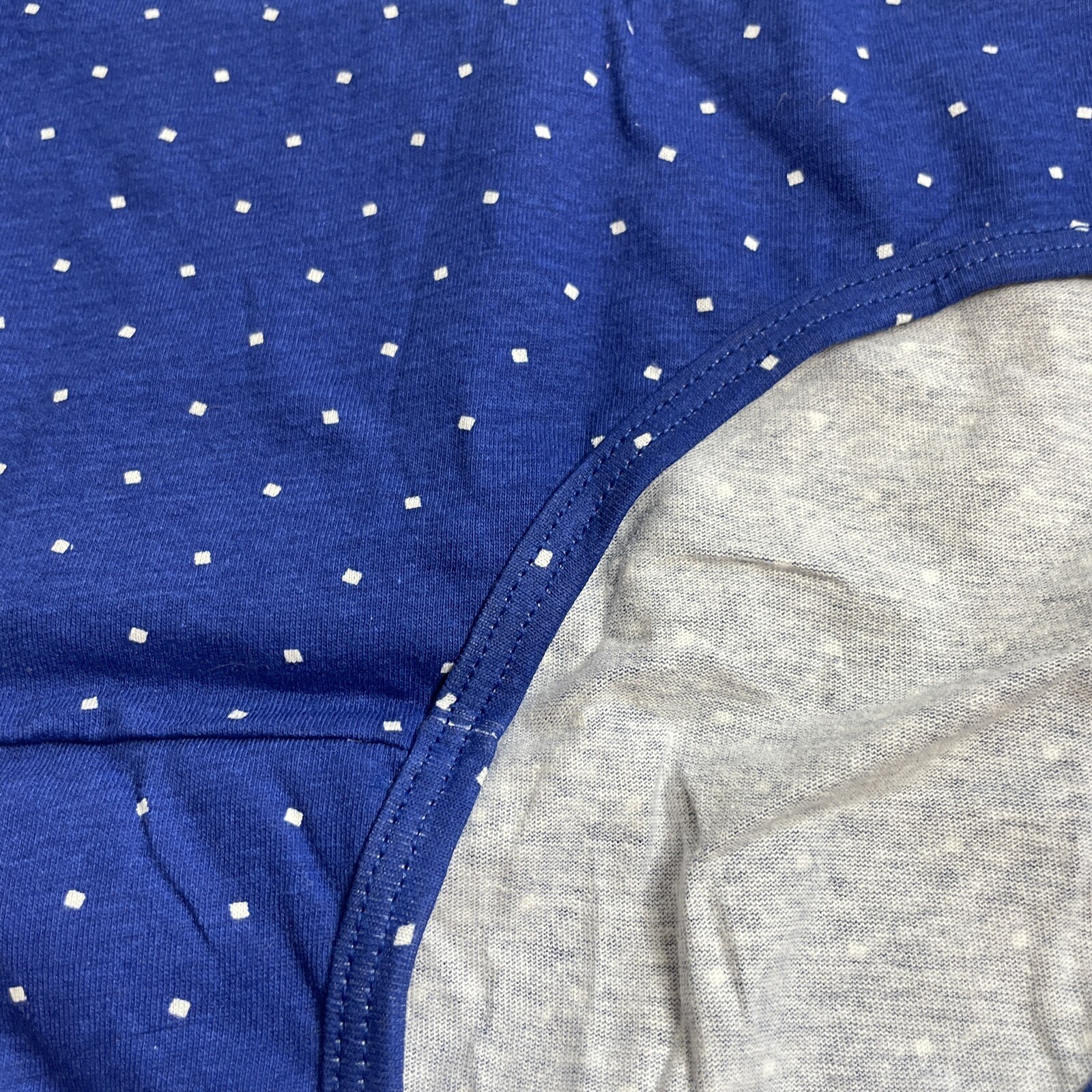 Vintage Fruit of the Loom High Waist Brief Panty Size 7 Blue White Polka Dot