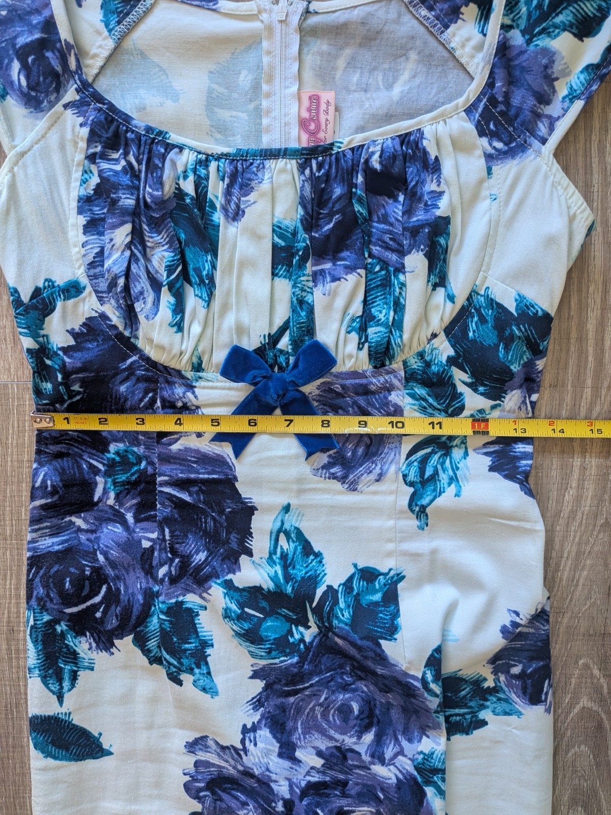 Pinup Couture Erika Wiggle Dress Blue Rose Floral + Matching Bolero – Size Small