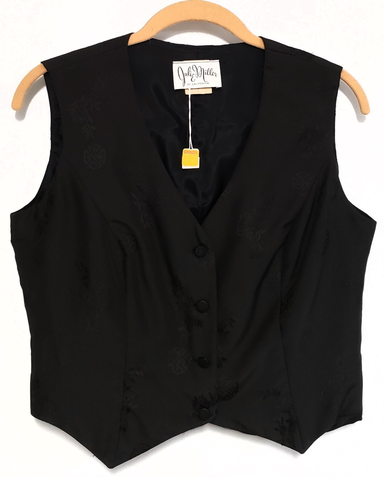 Womens, Julie Miller Of California, Vintage Black Vest, Size 8