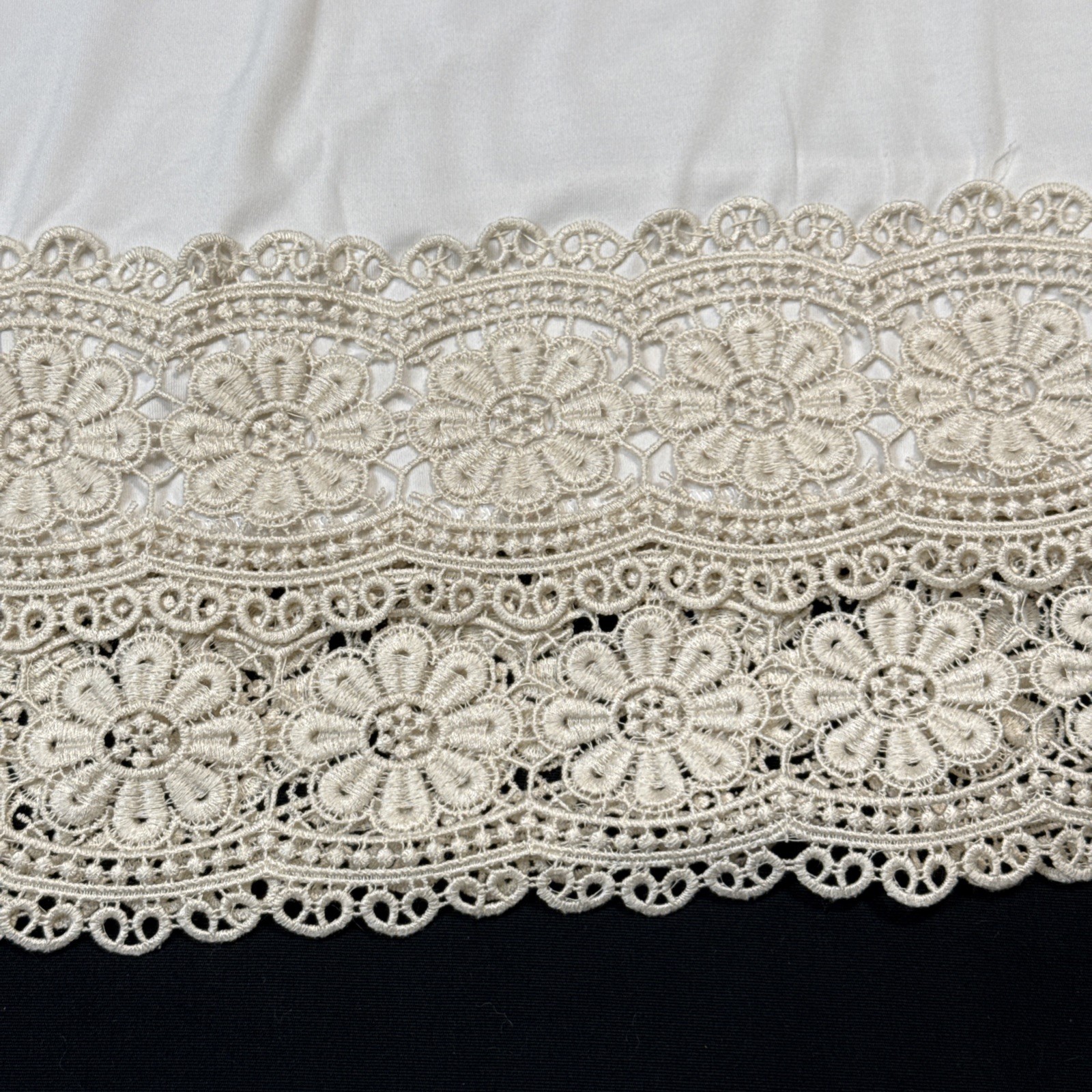 Vintage Vassarette Half Slip Size 18 Nylon 2 rows of Cotton Eyelet Ivory Trim