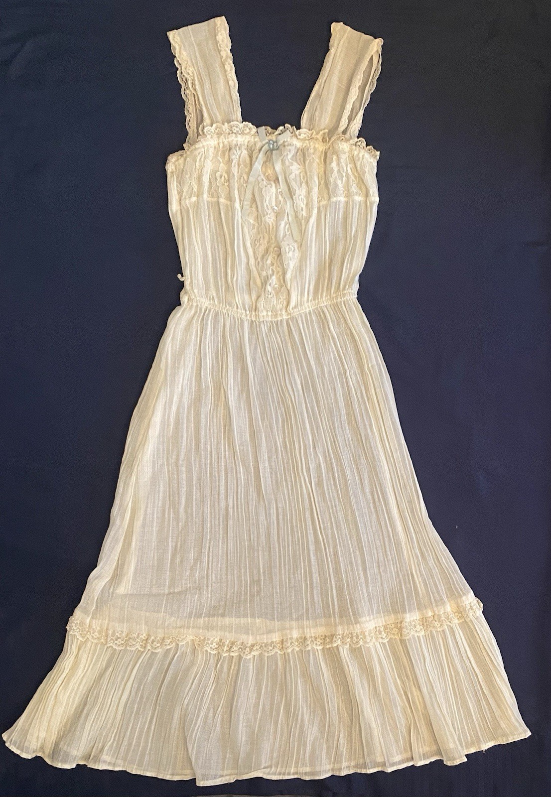 Vintage 1970s Semi Sheer Chiffon Prairie Boho Hippie Sundress California NWOT