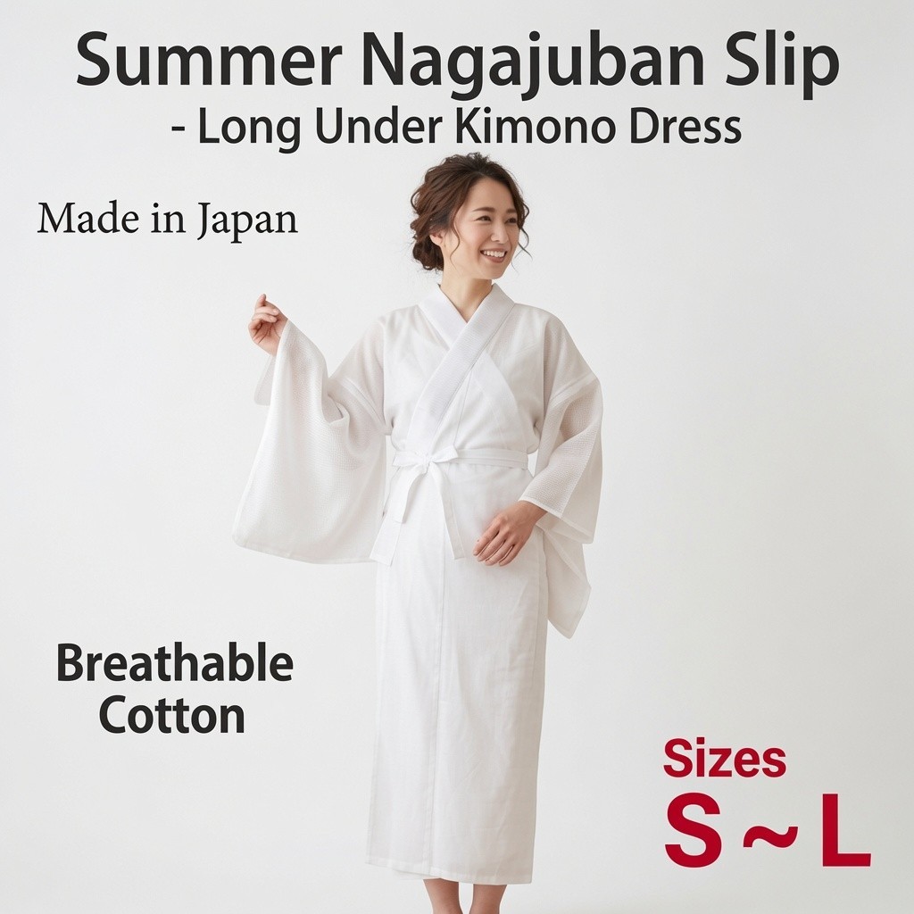 Summer Kimono Nagajuban Slip Japanese Brand Nagomiya Made in Japan