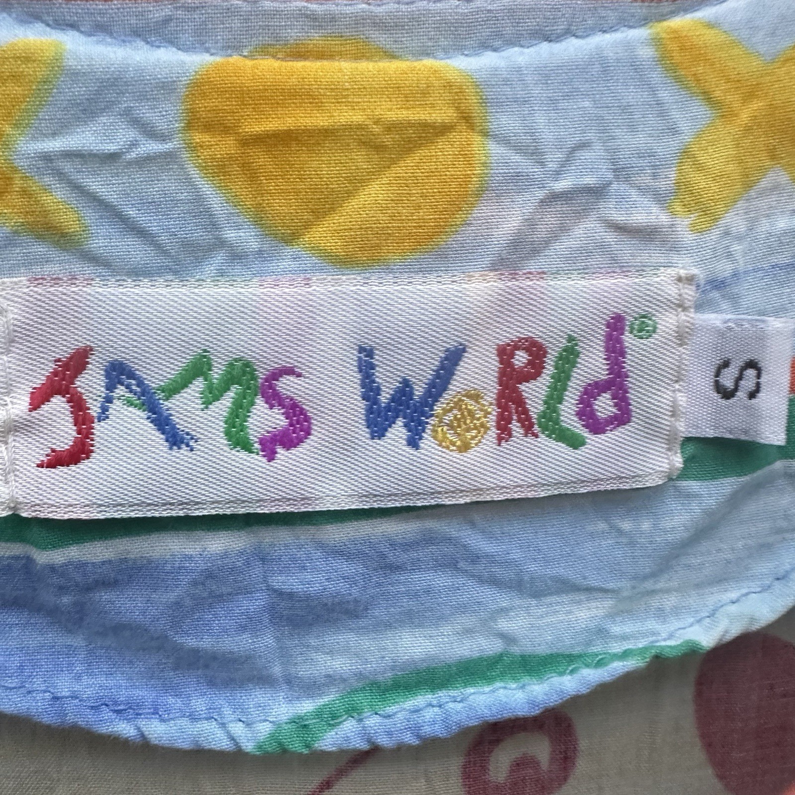 Vintage Jams World Dress Dancing Man Colorful Beach Tropical 90s Pockets S Small
