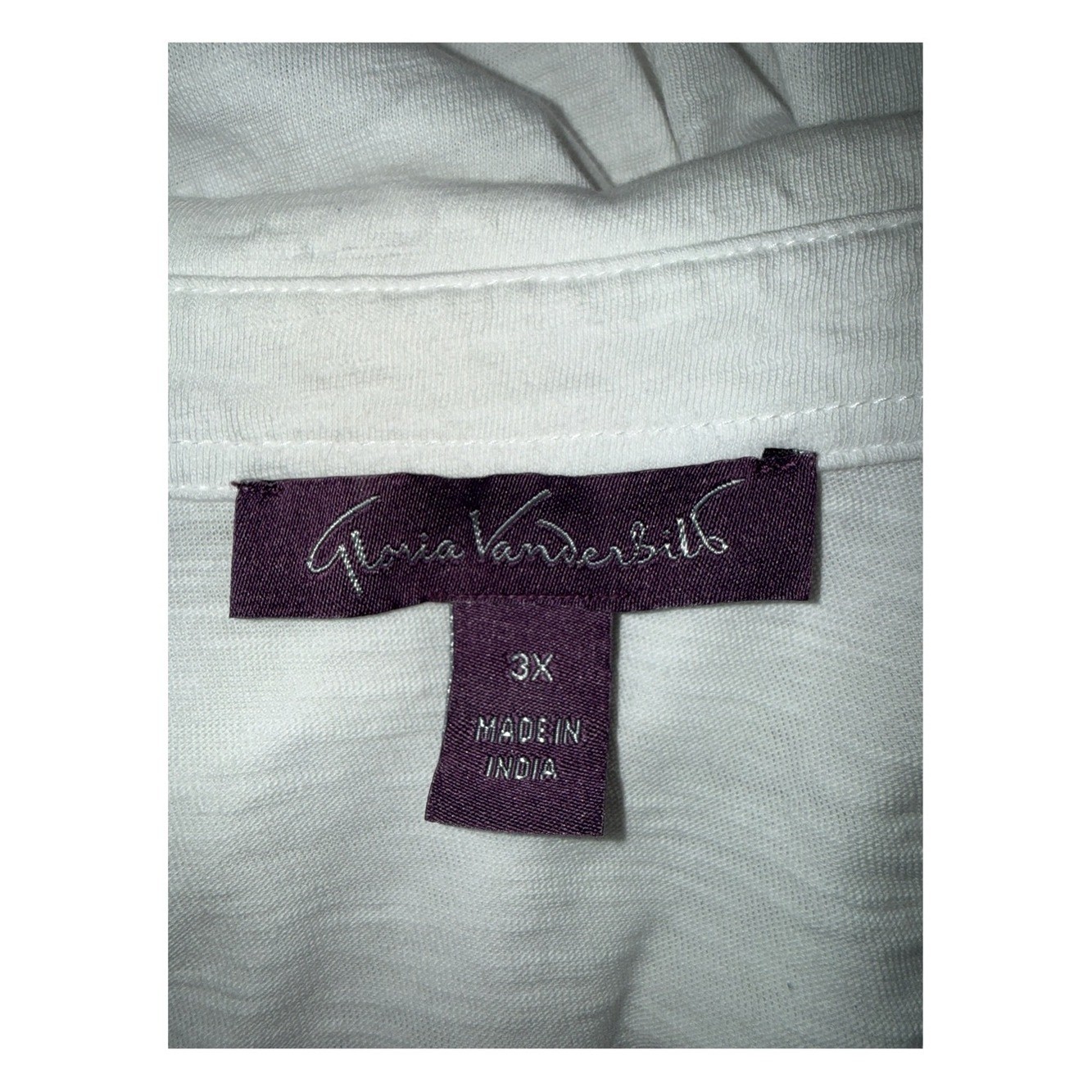 Gloria Vanderbilt – White Button-Front Cotton Shirt – Size 3X