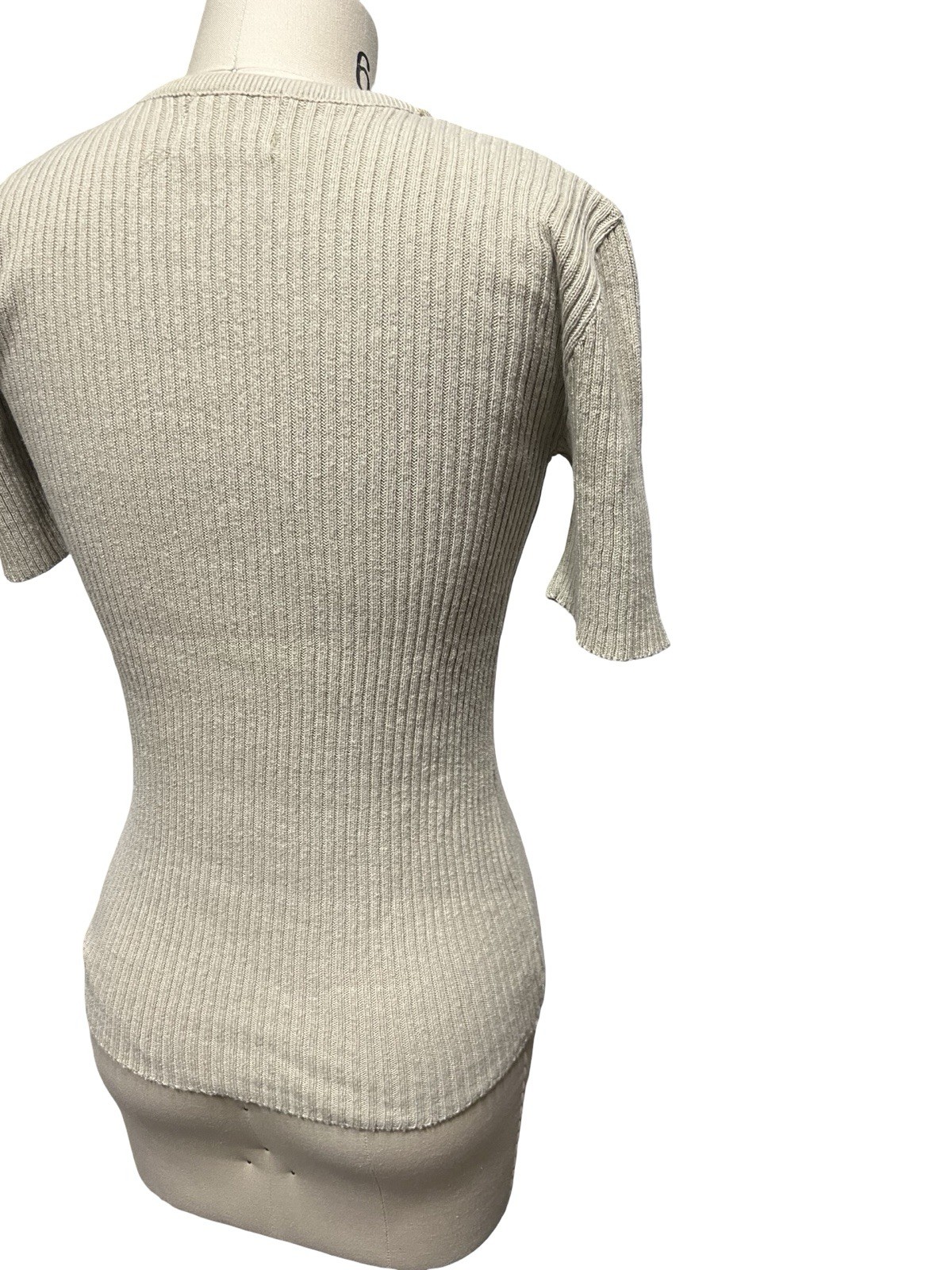 VTG Kenar Womens S Fitted Ribbed Stretch Fit Sweater Blouse Top Cotton USA Made
