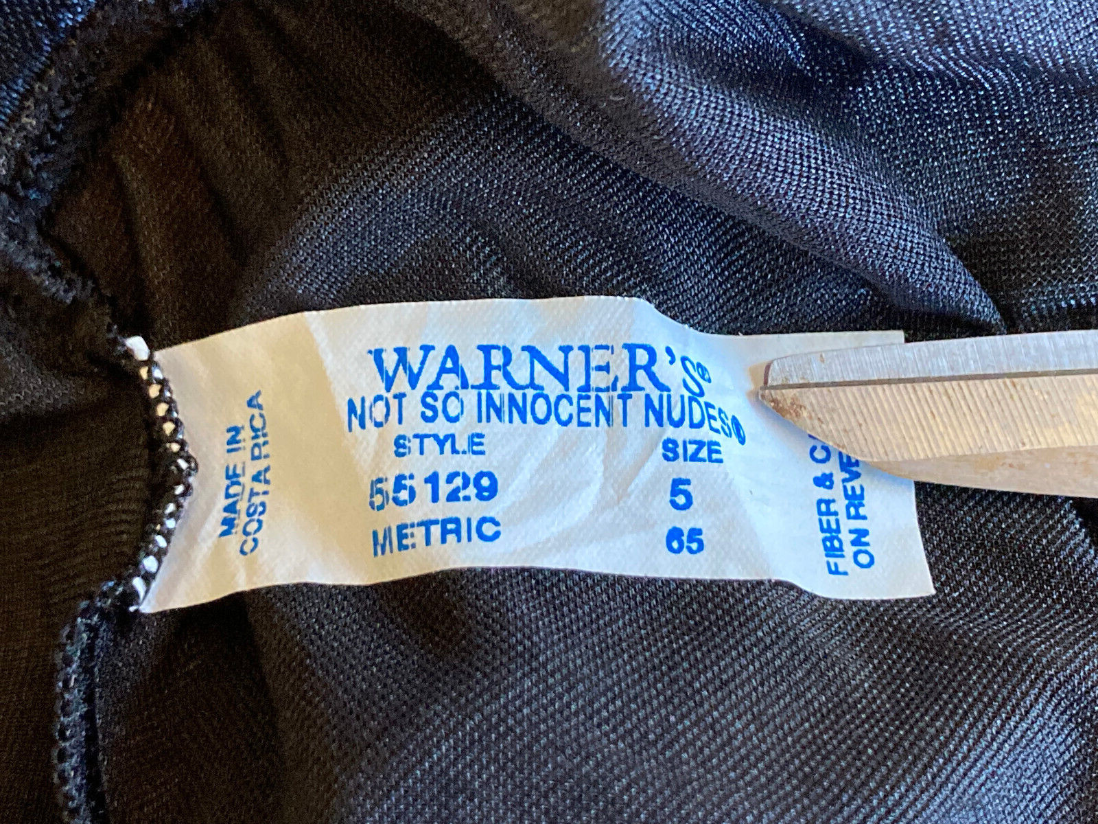 423 WARNER&rsquo;S 5/Small BLACK NOT SO INNOCENT Nylon Brief Panty #55129 VINTAGE