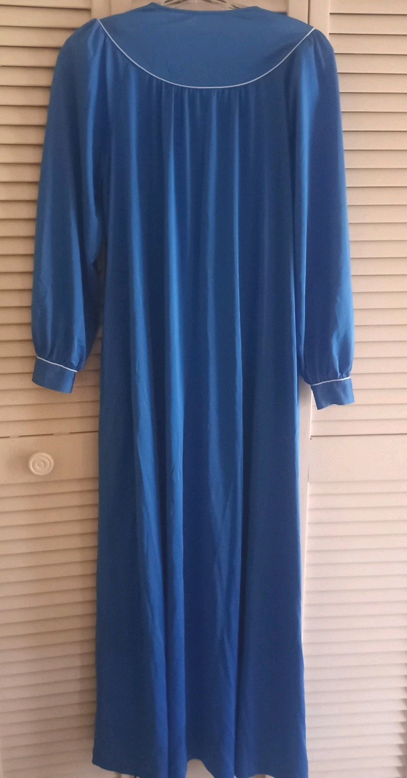 Vintage Shadowline Gown & Robe Set~ Royal Blue Long Length (52&Prime;) Nylon Size Sm