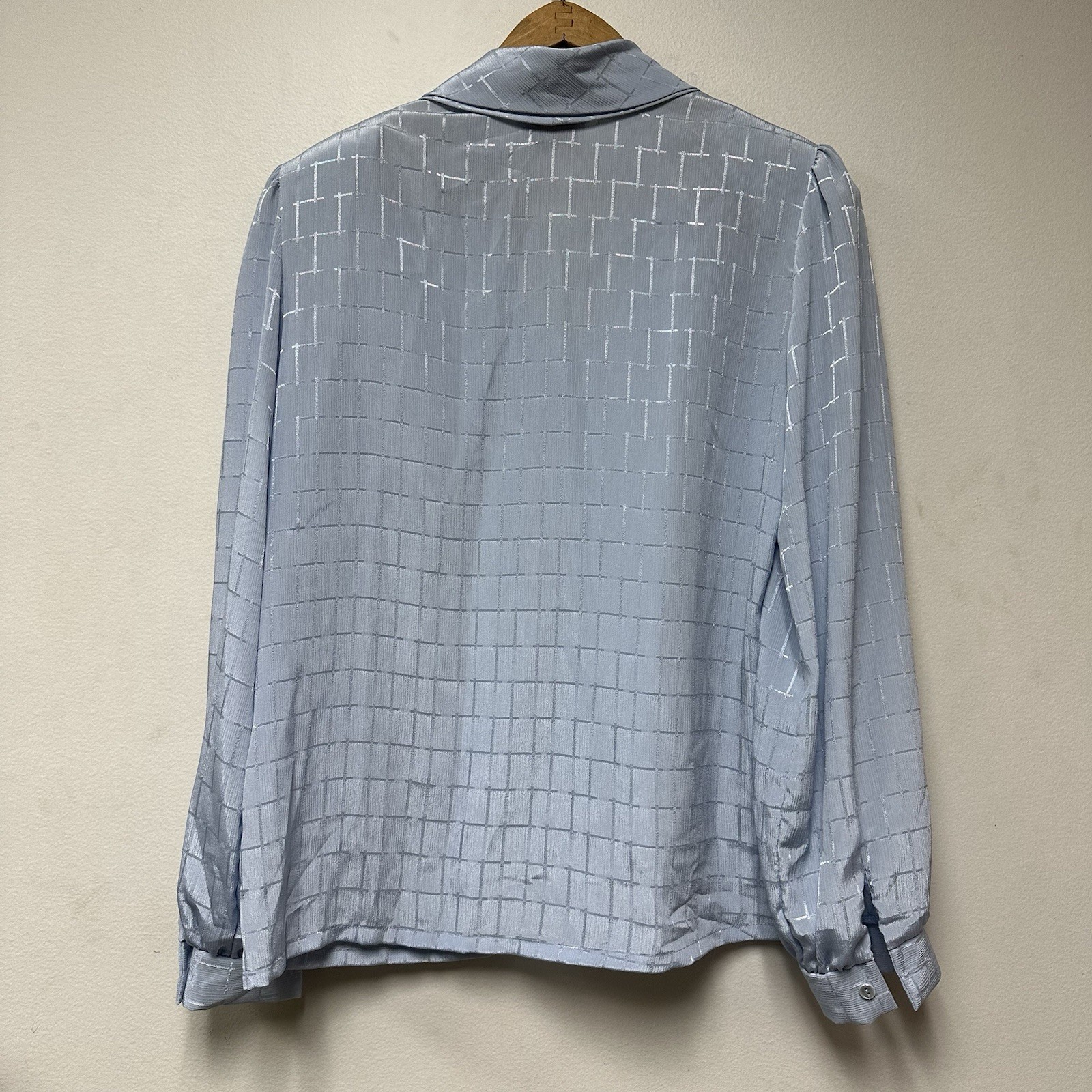 Jonquil By Judy Bond Womens 10 Button Up Top Long Sleeve Shirt Tie Neck NOS