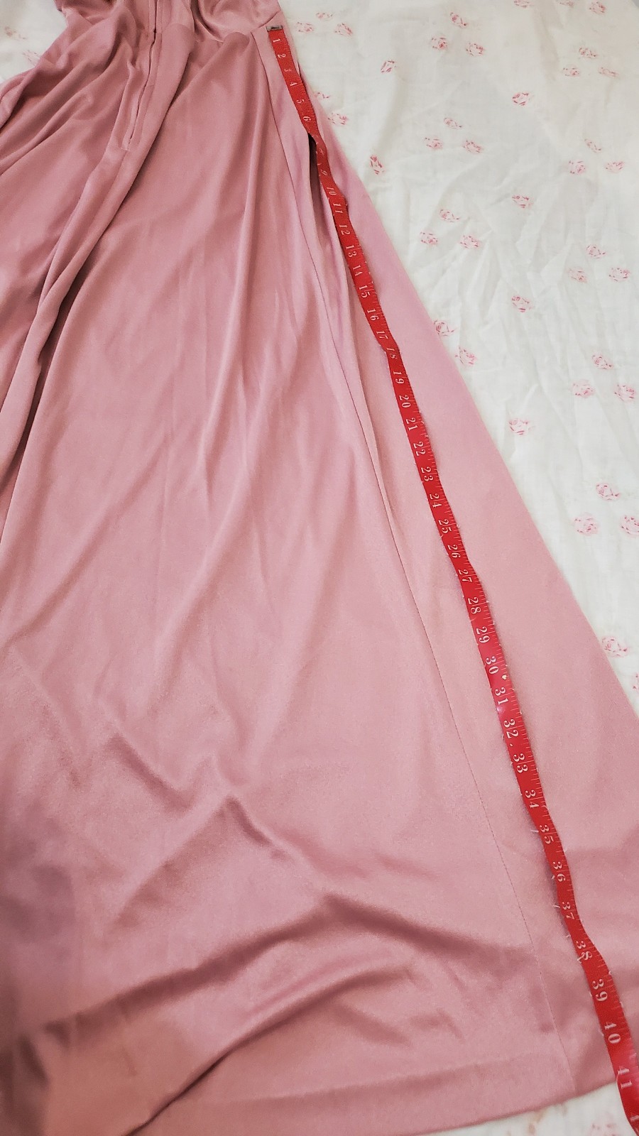 Small Vintage 70s Boho Maxi Spaghetti Strap Dress Pink Lavender Mauve