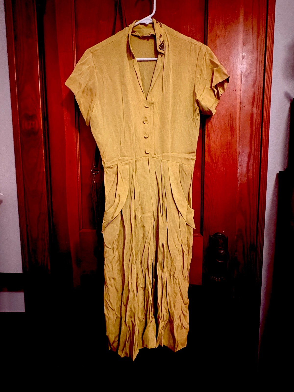 Vintage Original Lime Green Dress Women&rsquo;s Size Small 1940’s Hollywood Glamour