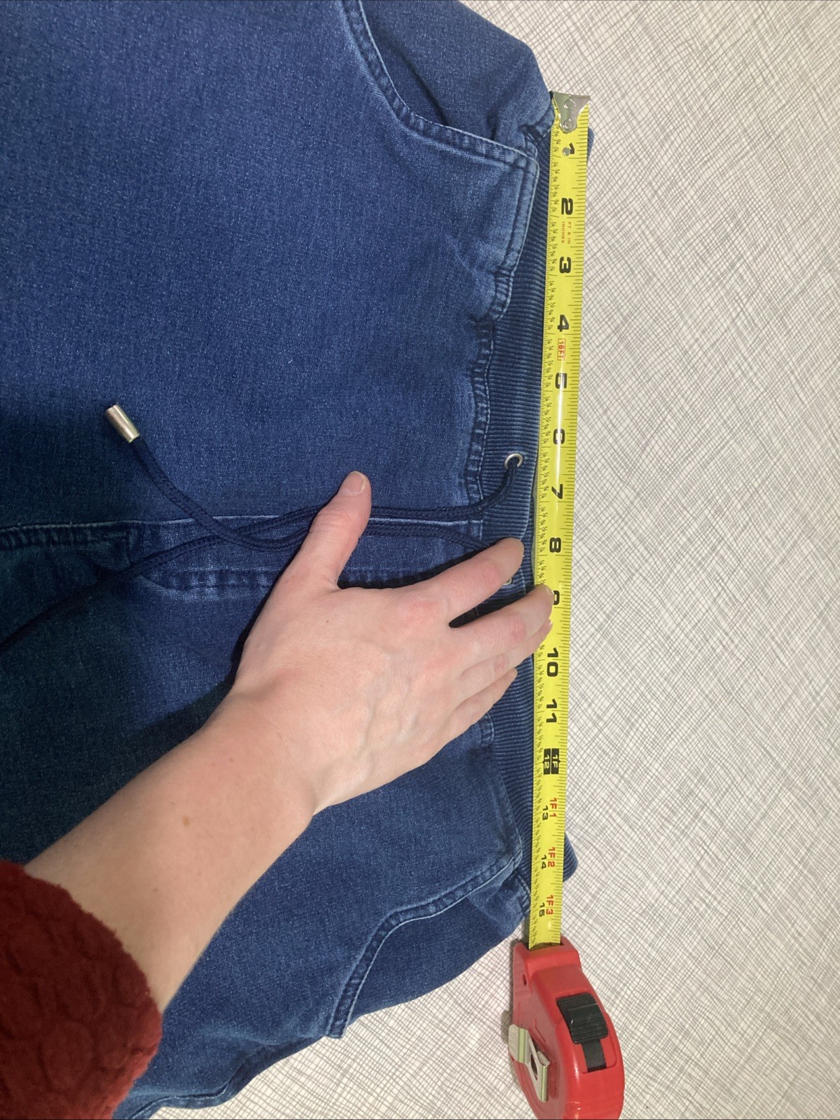 Vtg 90s Y2K Blast Drawstring Denim Pants Petite Medium PM Elastic Waist Comfort