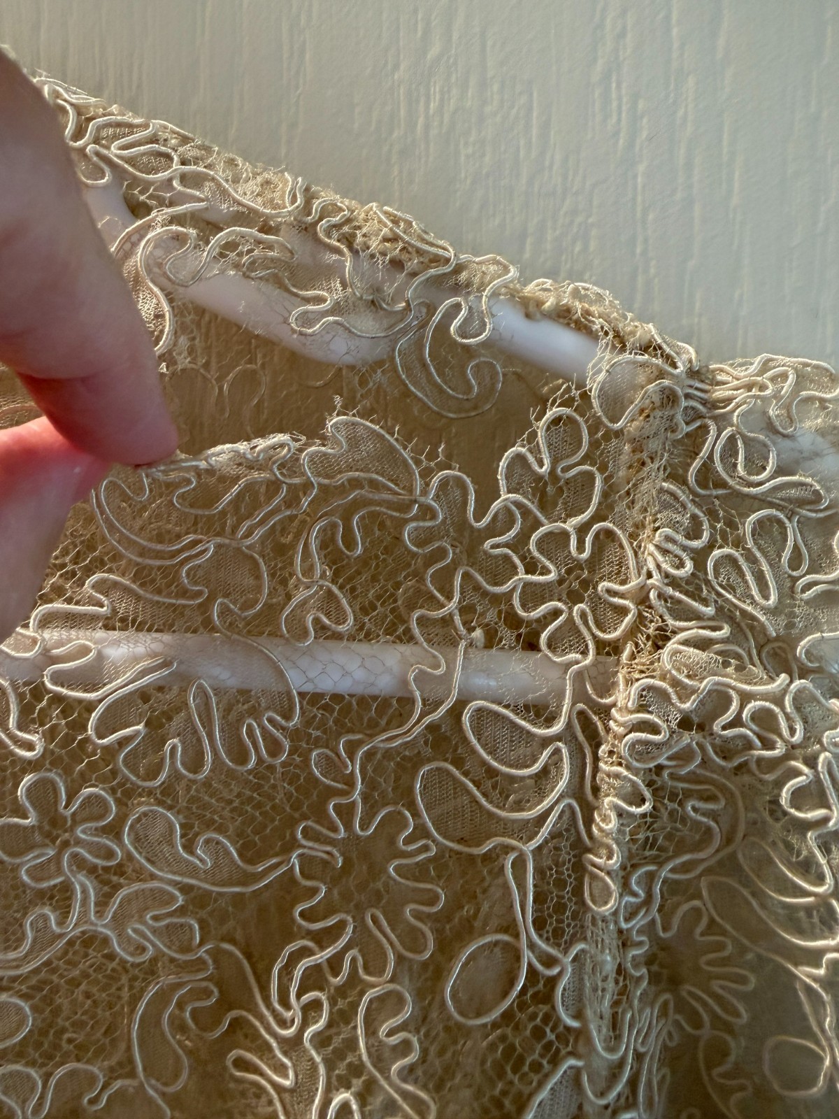 Antique Edwardian Soutache Lace Jacket, Very Fragile for Reclaiming, Rhinestone