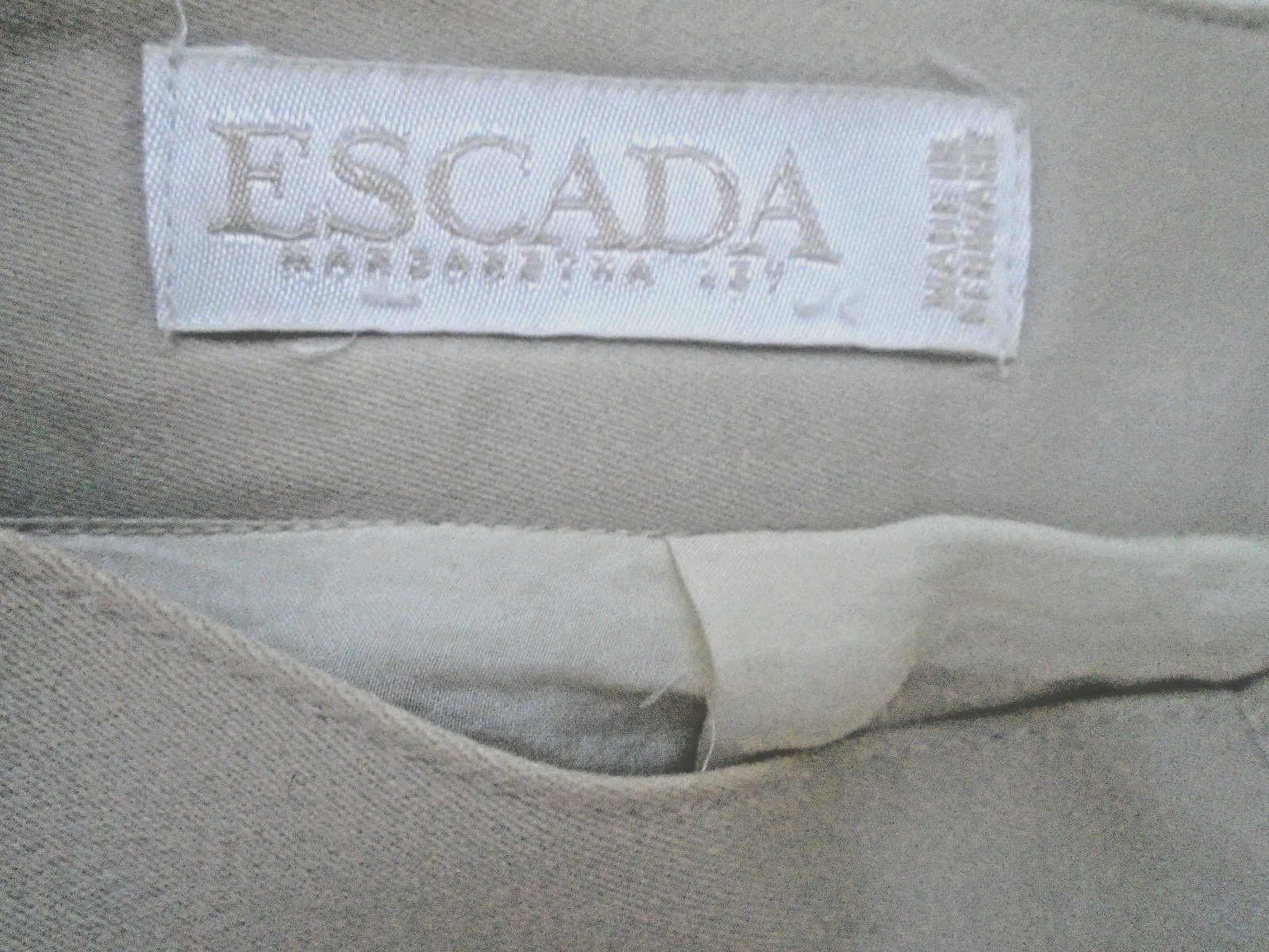VTG ESCADA Pale Beige Silk Cotton Blend Lined Long Pants Size 8 Made in Germany!