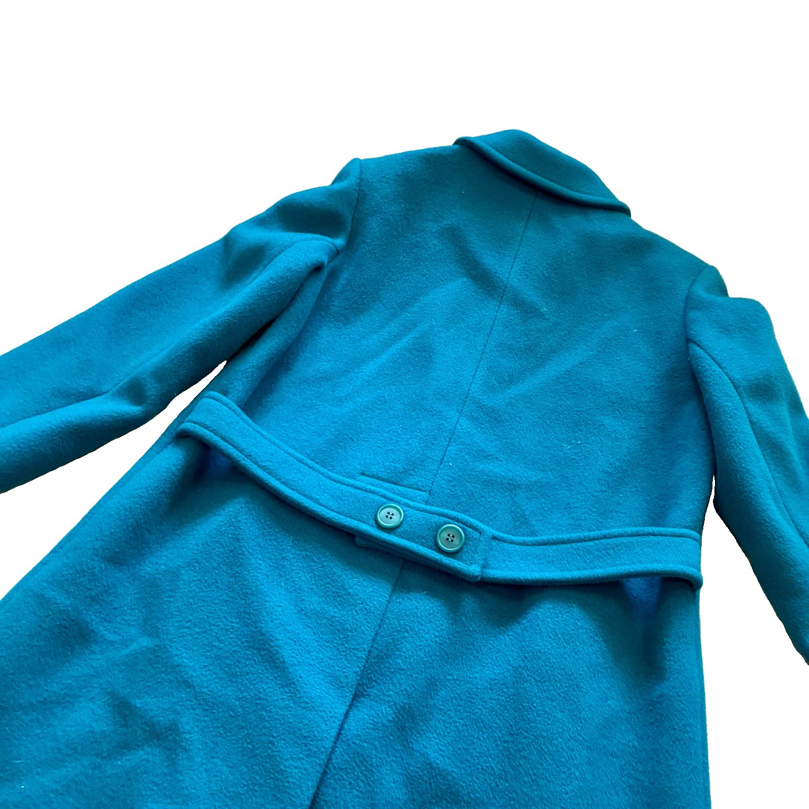 VTG 1970s Pendleton Virgin Wool Lined Teal Trench Coat Women&rsquo;s Size 10 Old Money