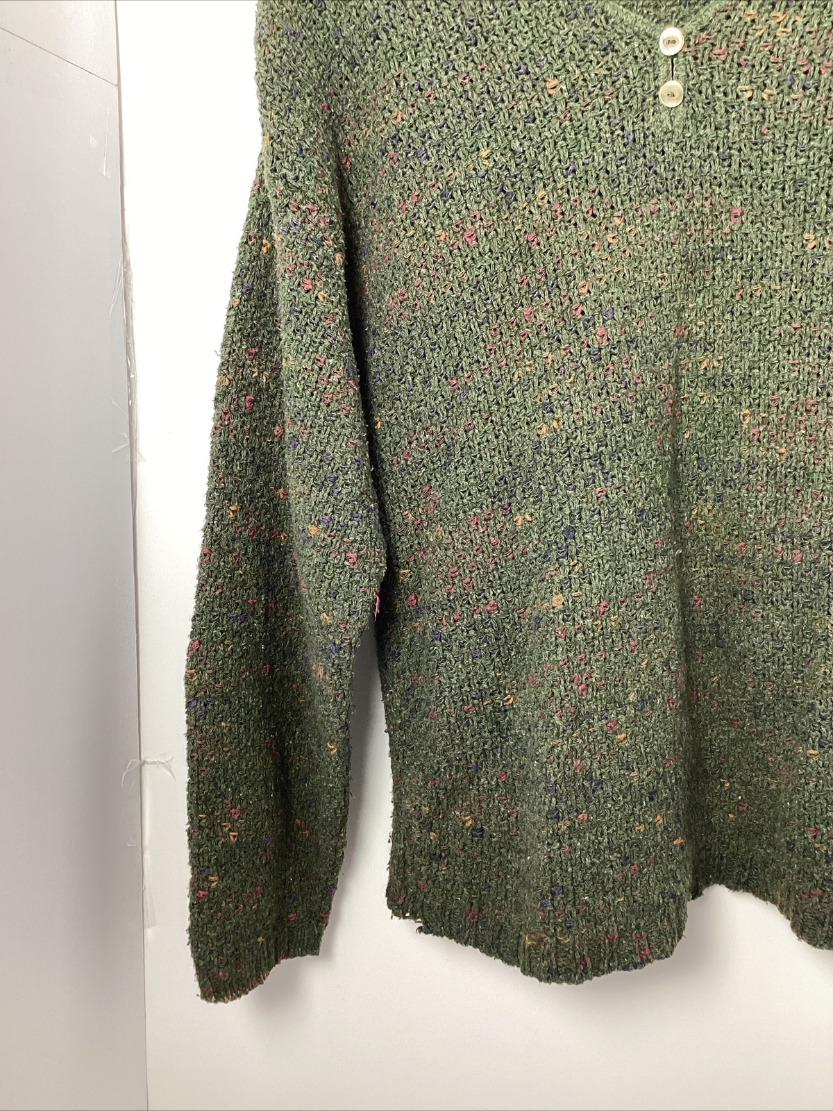 United States Sweaters Made In The USA Green/Multi Colored Oversized Sz M