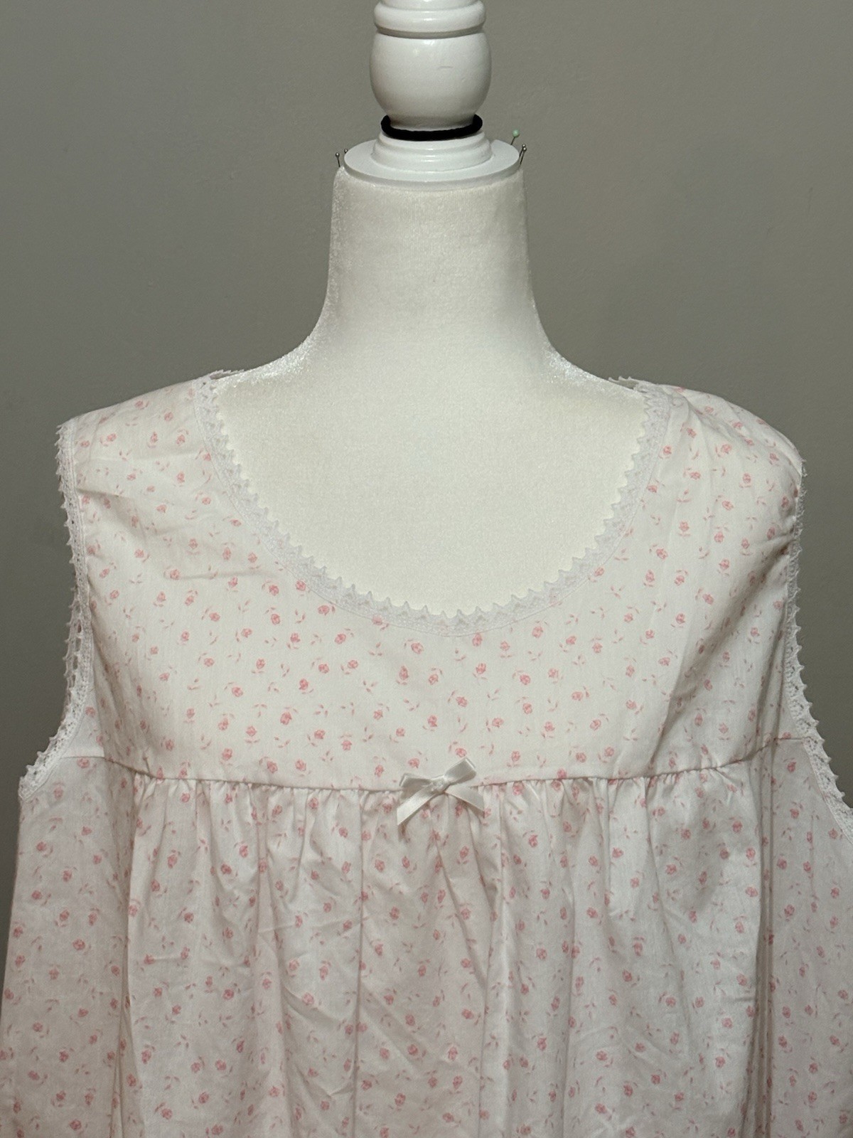 VTG 2001 Sears Fundamentals 2pc Nightgown Robe Set 1X Pink Floral