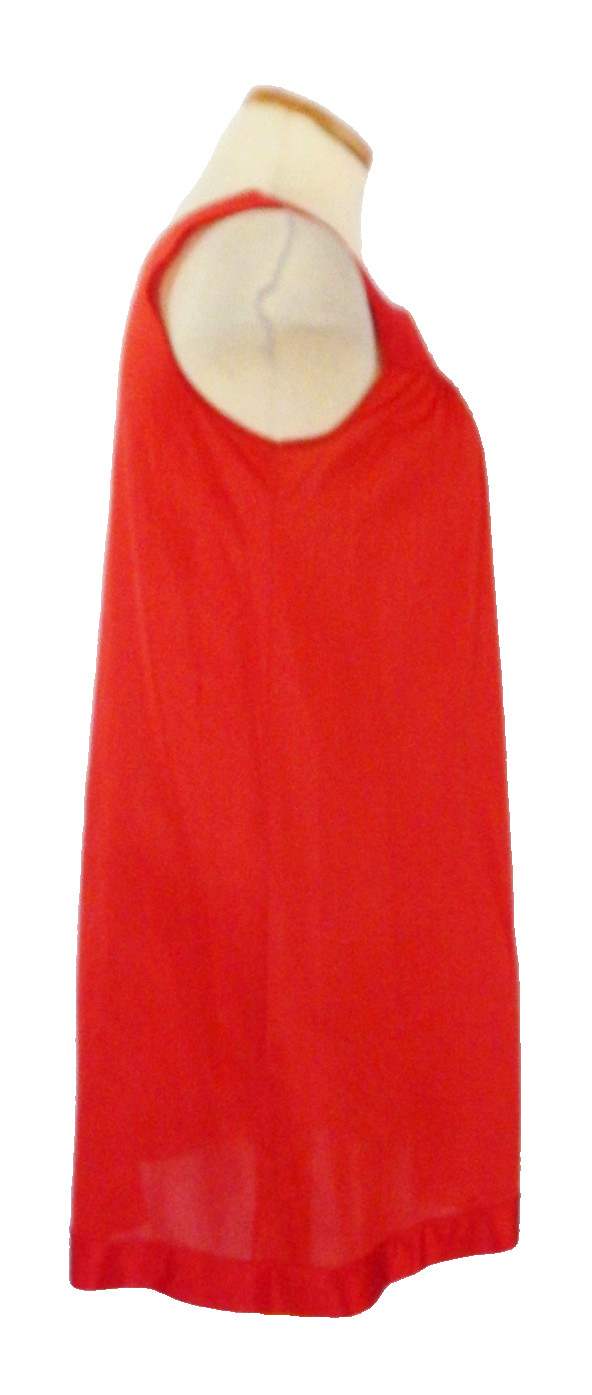 Vtg Vanity Fair Red Nylon Peignoir Set Slip Dress Size M & Robe Size XL USA