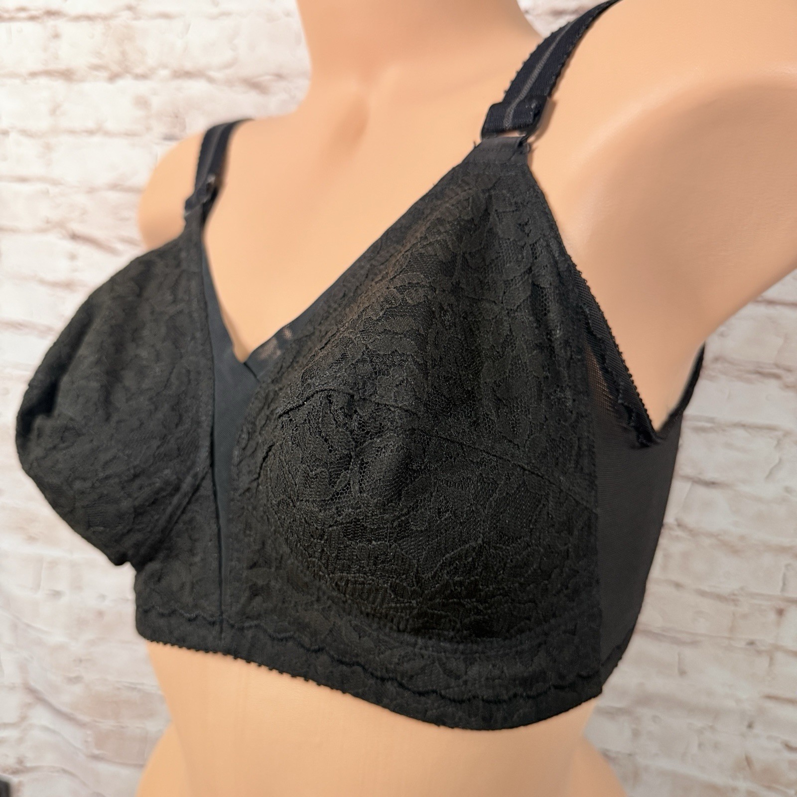 Vintage Sears Bra Black Wireless Unlined Pin-up Sweater Bra Cotton Lace 50&rsquo;s 34D