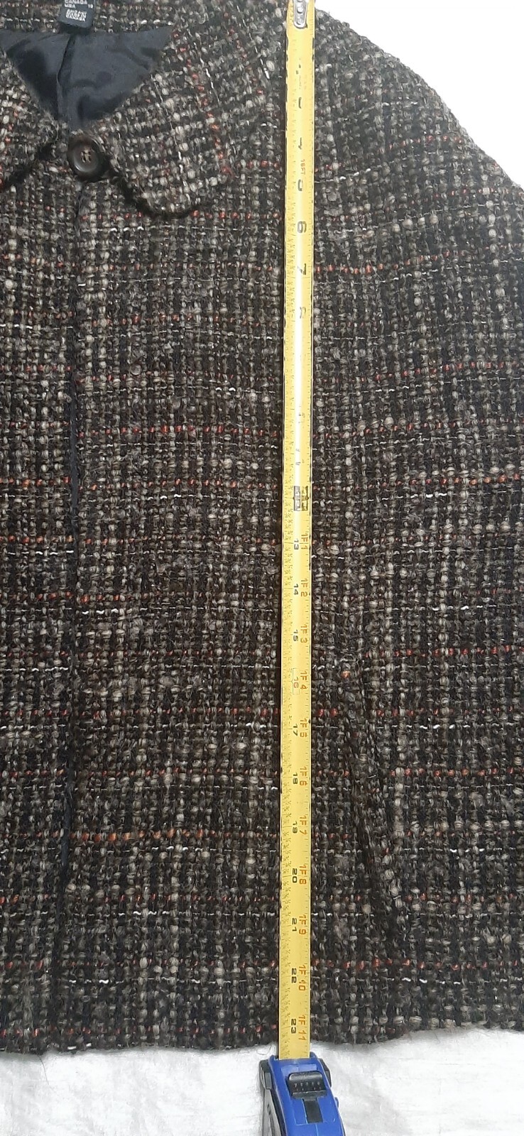 VTG Louben Sz10 Tweed Boucle Wool Blend Cape Blazer Metallic Thread Earthtones