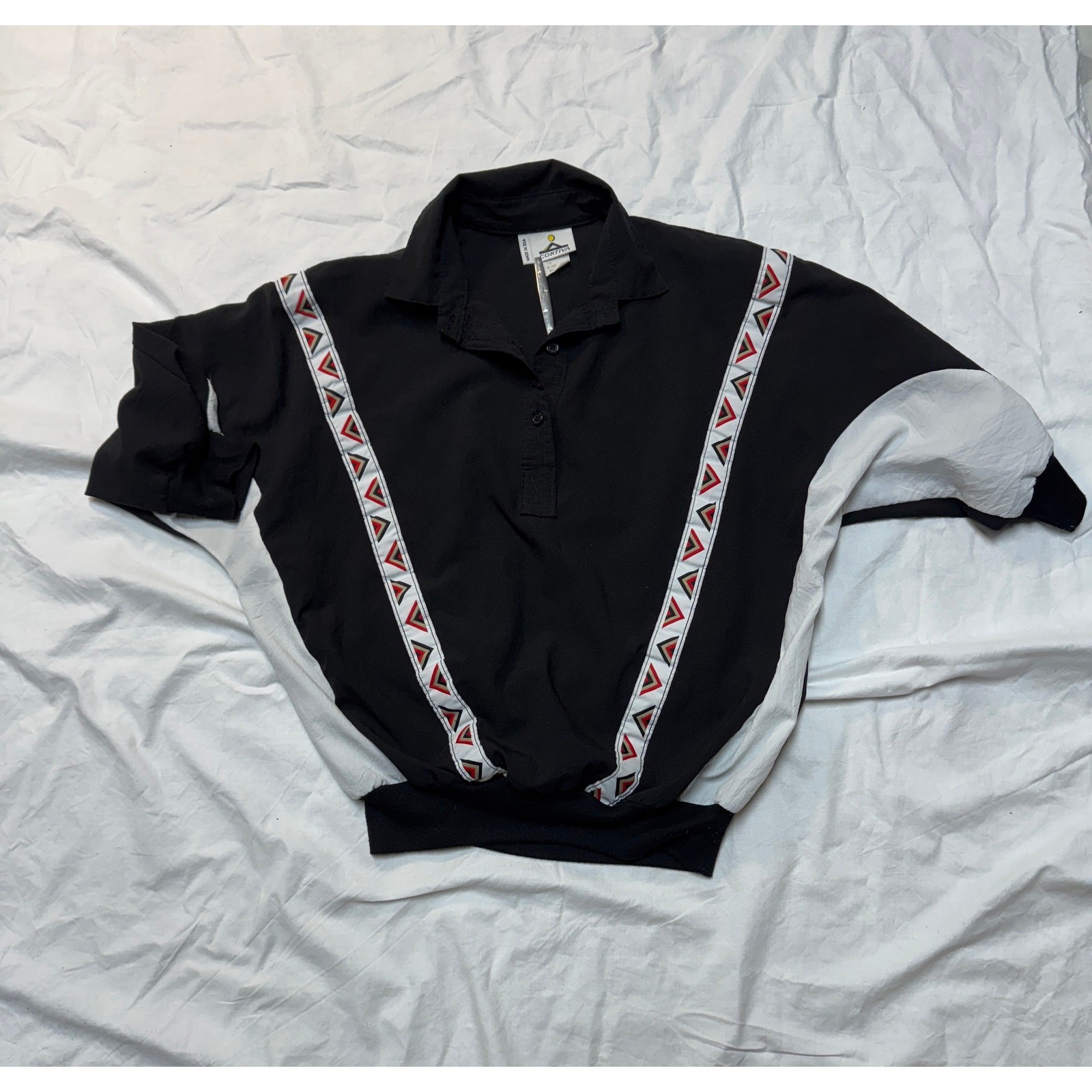 American Vintage 90s Western Motif Batwing Top with Waistband, 30 Waist