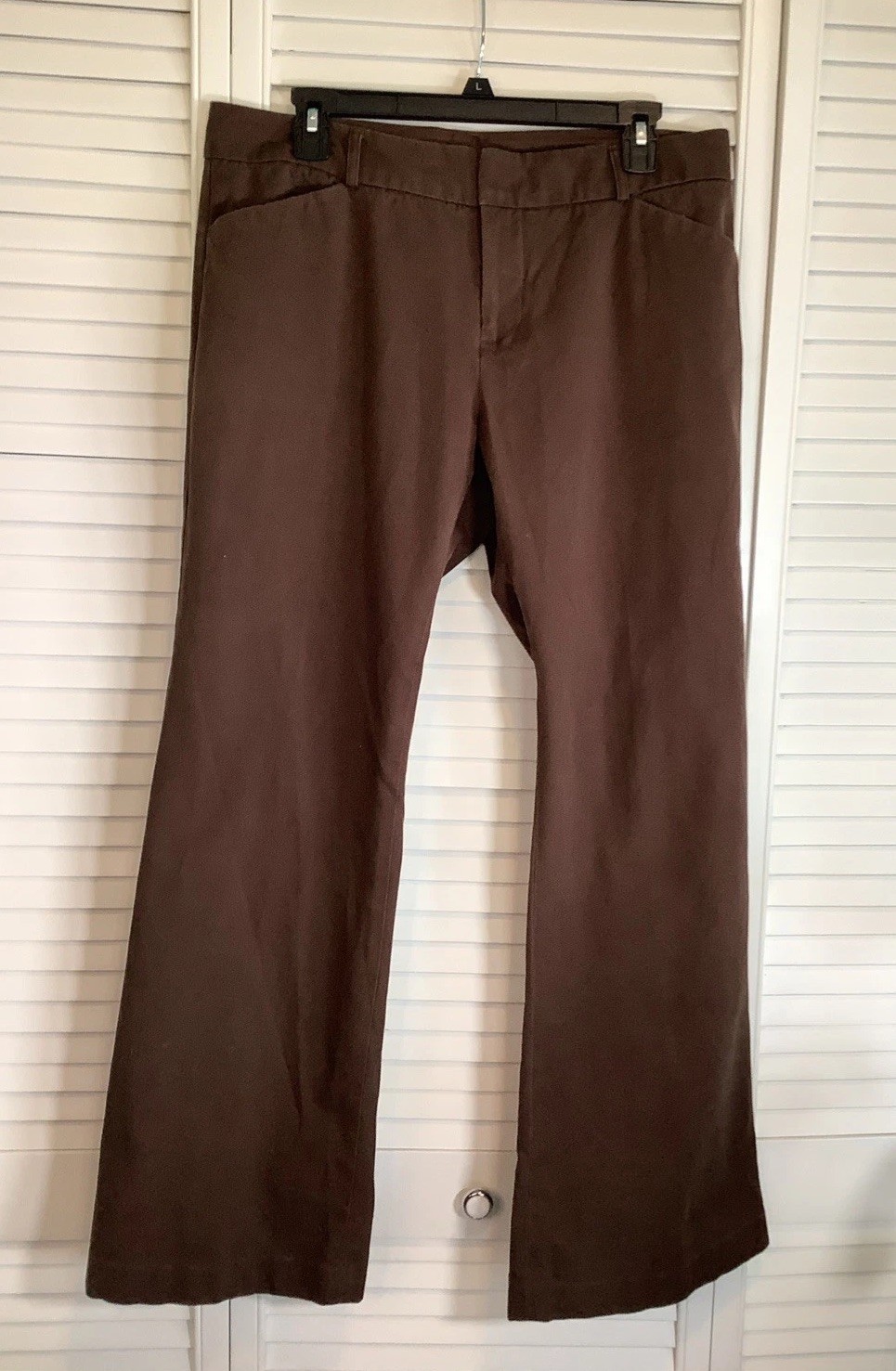 Vintage Y2K GAP Chino Wide Leg Pants Womens 10 R Low Rise Stretch Brown Preppy