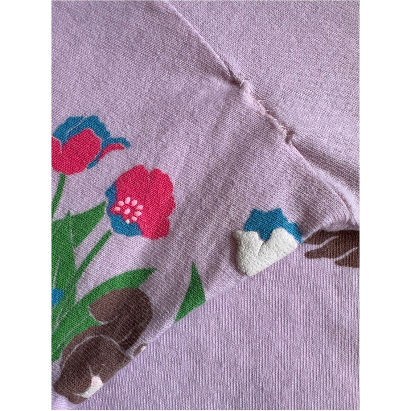 80&rsquo;s Vintage Spumoni Puff Print Collared T-Shirt Medium Easter Spring Animals