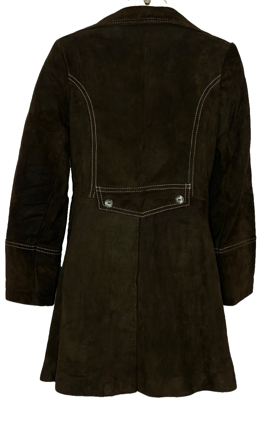Vintage 1970s dark brown suede jacket JOSEPH MAGNIN XS genuine leather boho