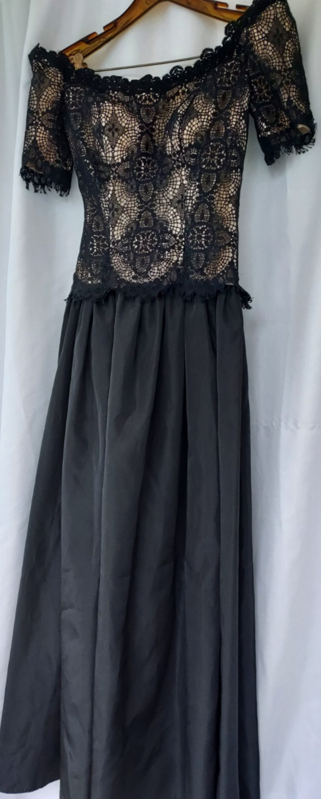 vintage house of bianchi dress smal black lace formal victorian goth