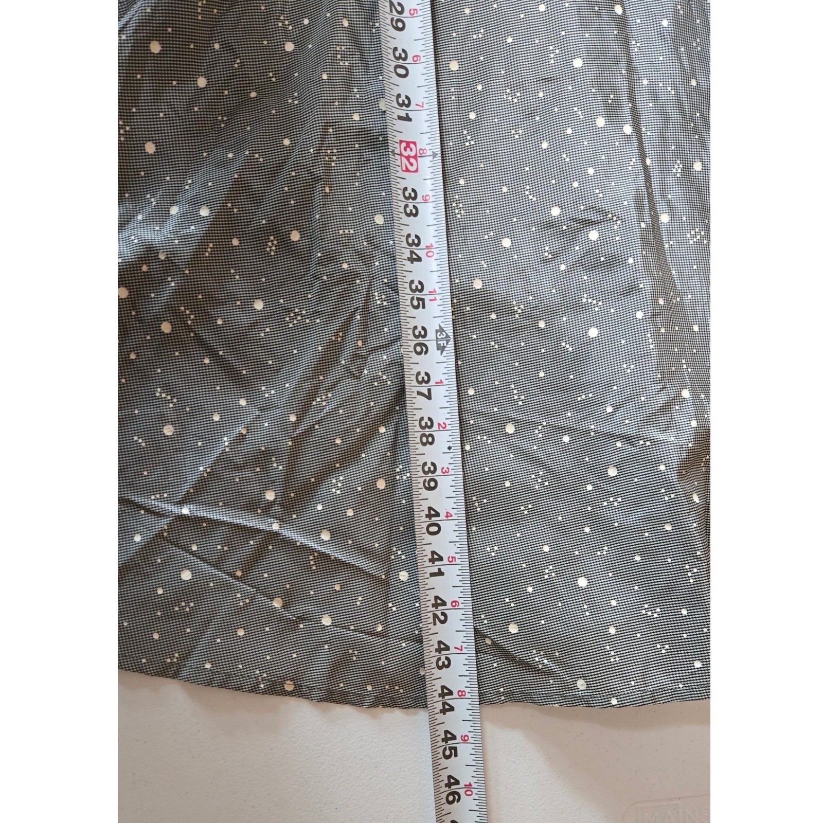 Vintage 50s Grey Atomic Splatter Dot Cotton Dress Red Lined Pockets Rockabilly