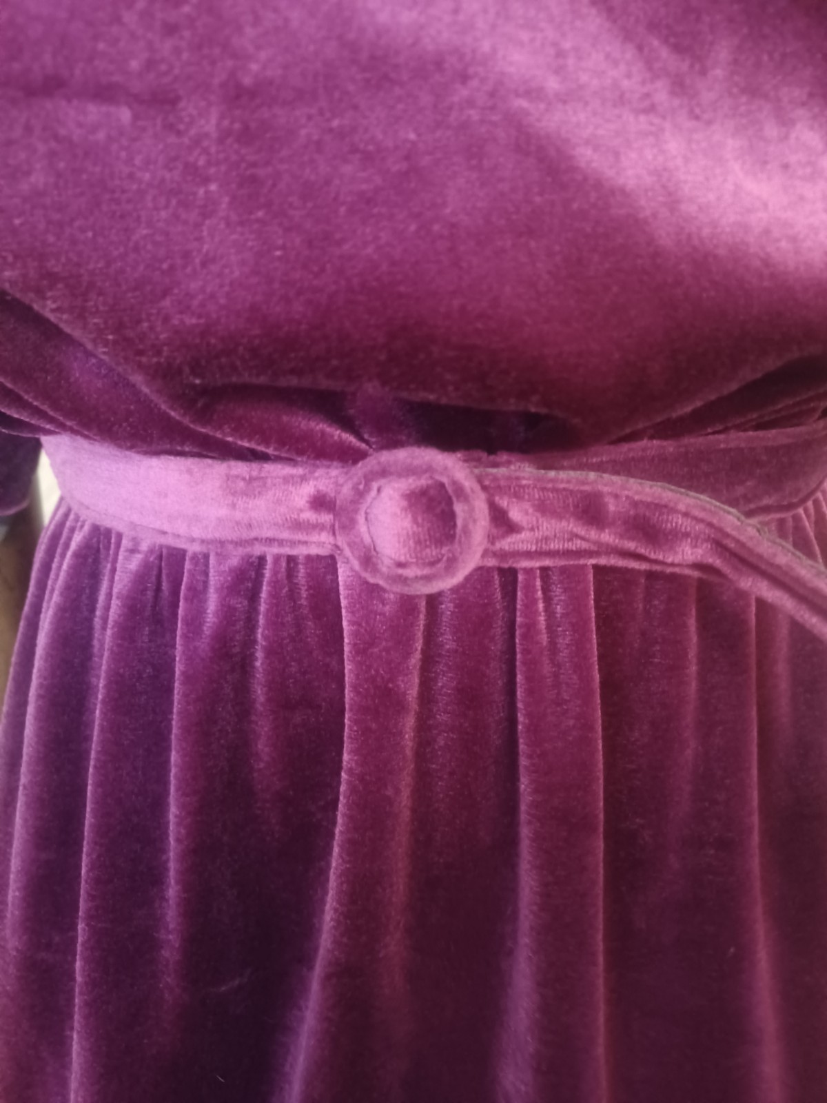 Vintage 1970s J.M. II Purple Velour Witchy Whimsigoth Victorian Revival Dress